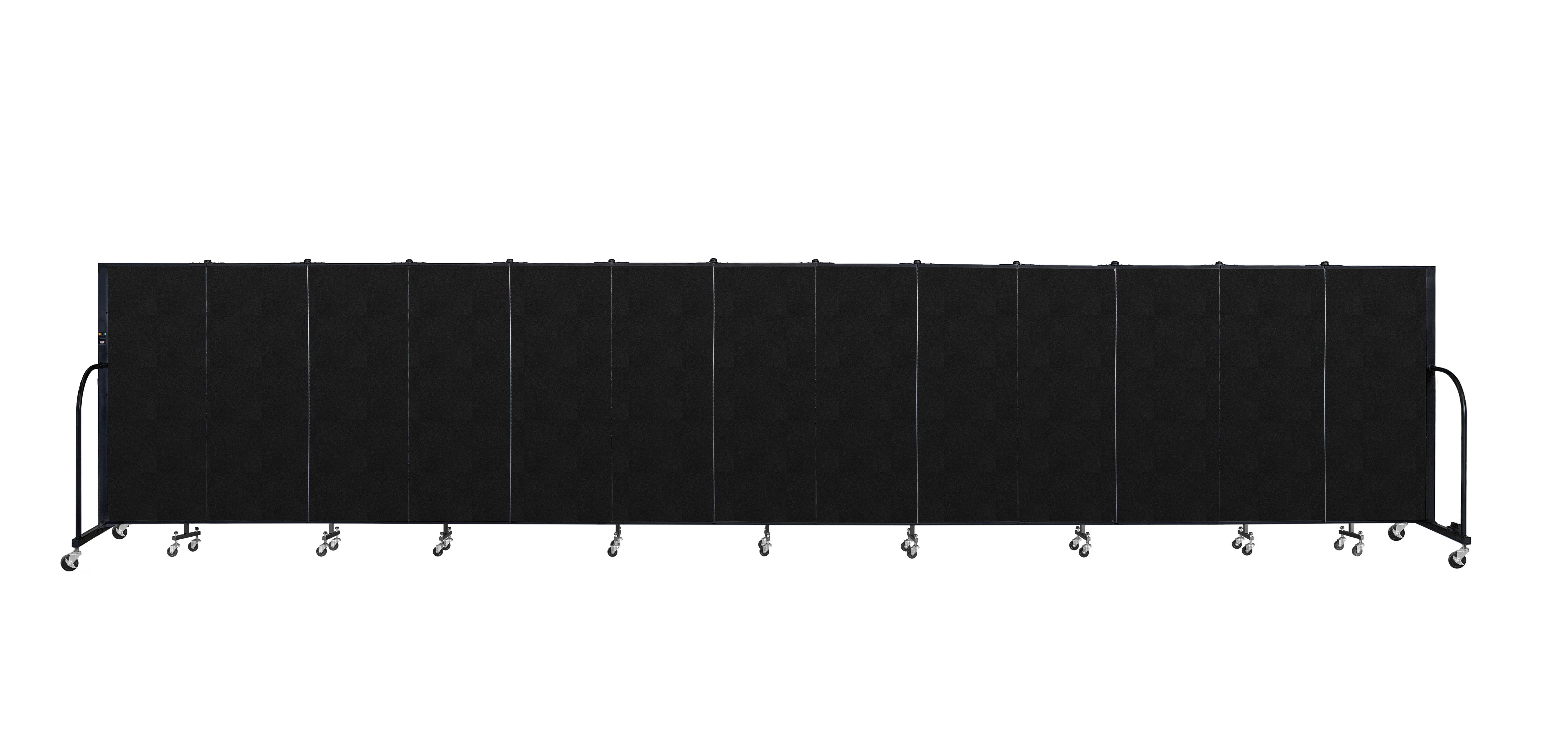 Signature Room Divider - 5'H x 24' 1"L - 13 Panel, Coal, Vinyl