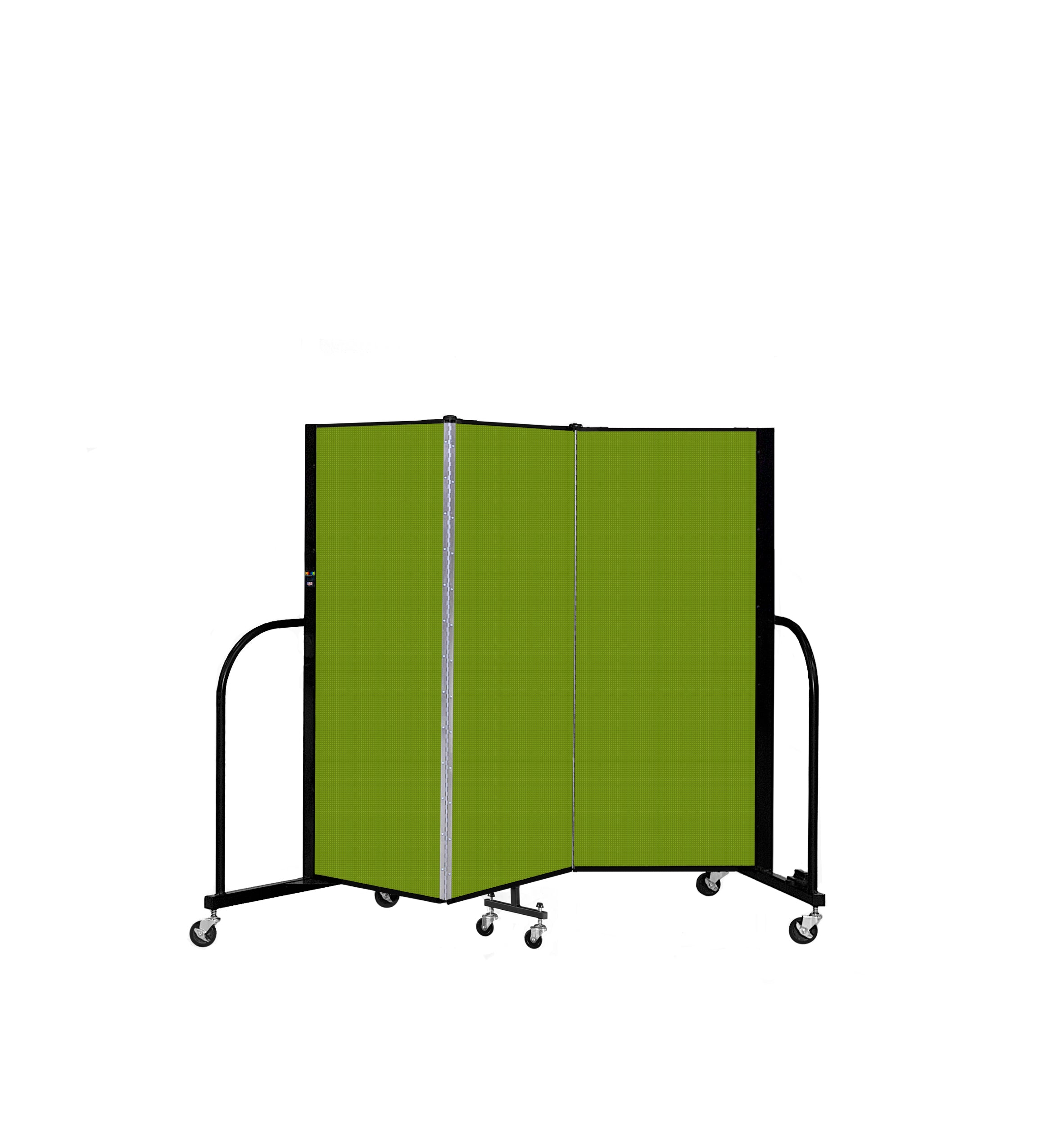 Signature Room Divider - 5'H x 5' 9"L - 3 Panel, Apple Green, Fabric