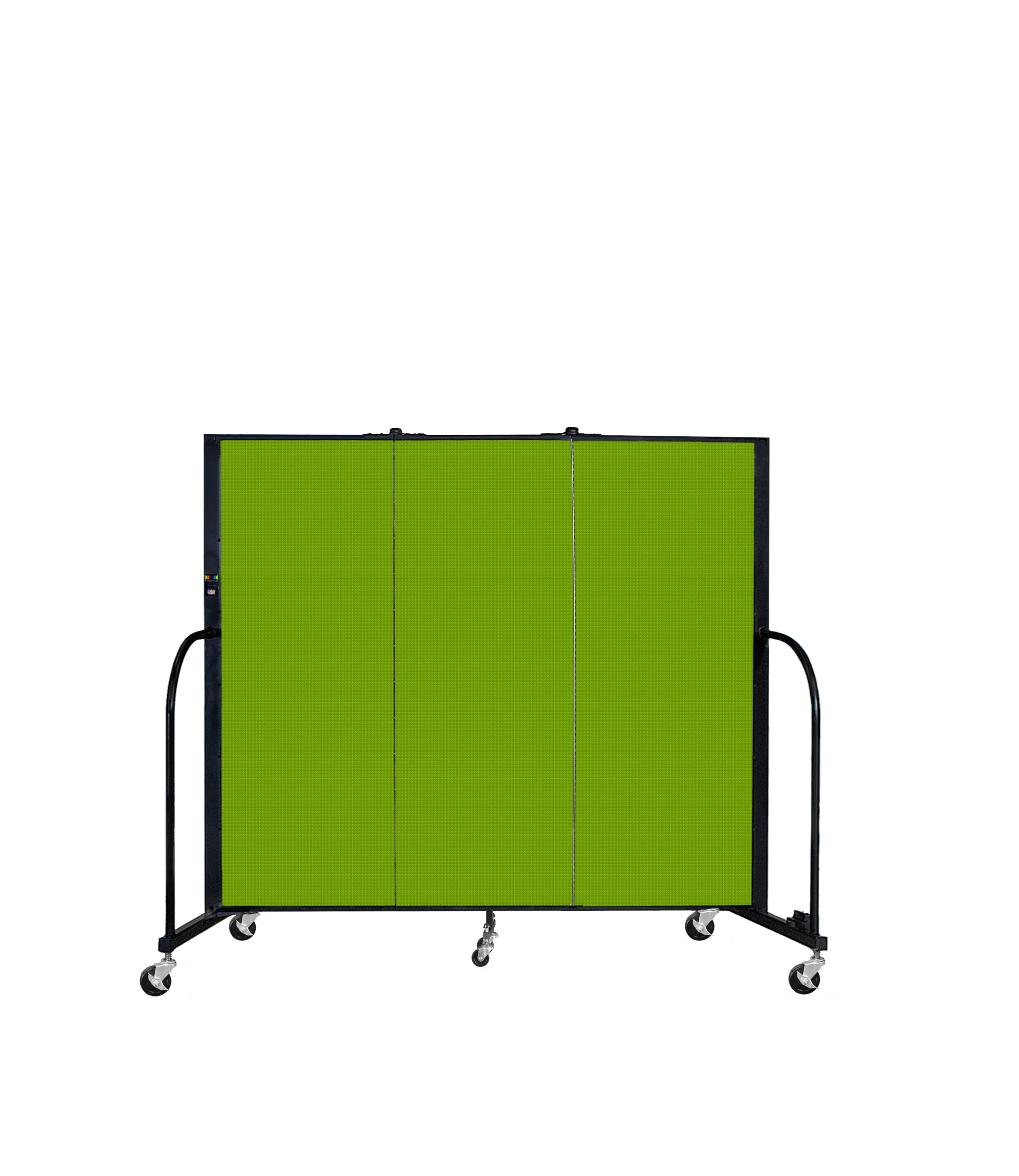 Signature Room Divider - 5'H x 5' 9"L - 3 Panel, Apple Green, Fabric