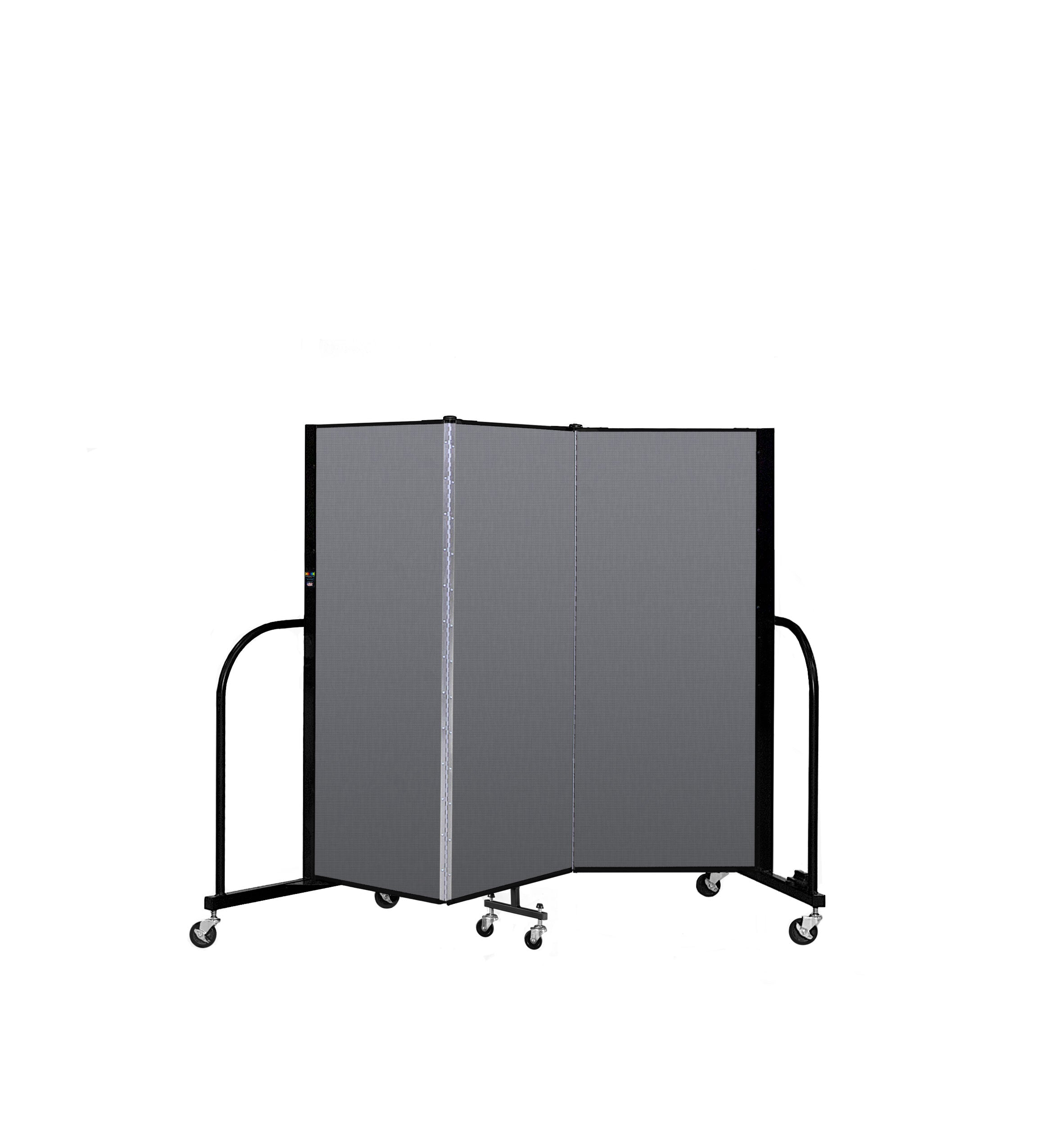 Signature Room Divider - 5'H x 5' 9"L - 3 Panel, Stone, Fabric
