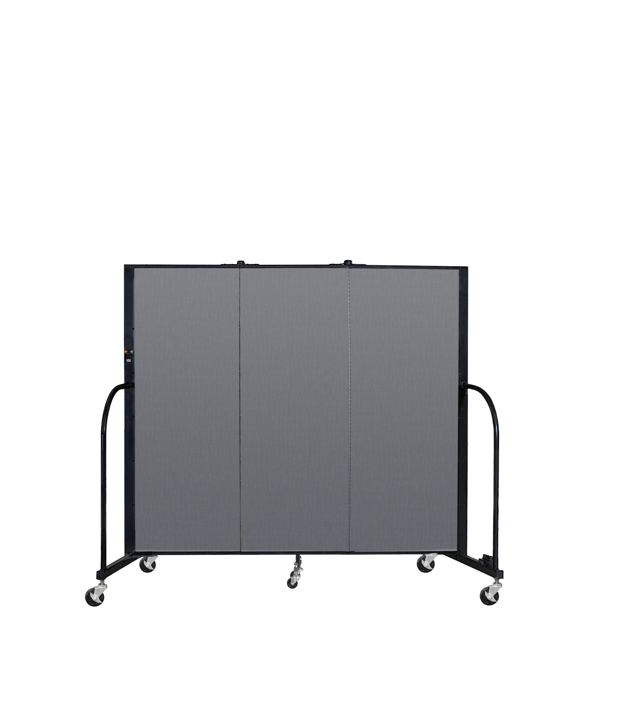 Signature Room Divider - 5'H x 5' 9"L - 3 Panel, Stone, Fabric