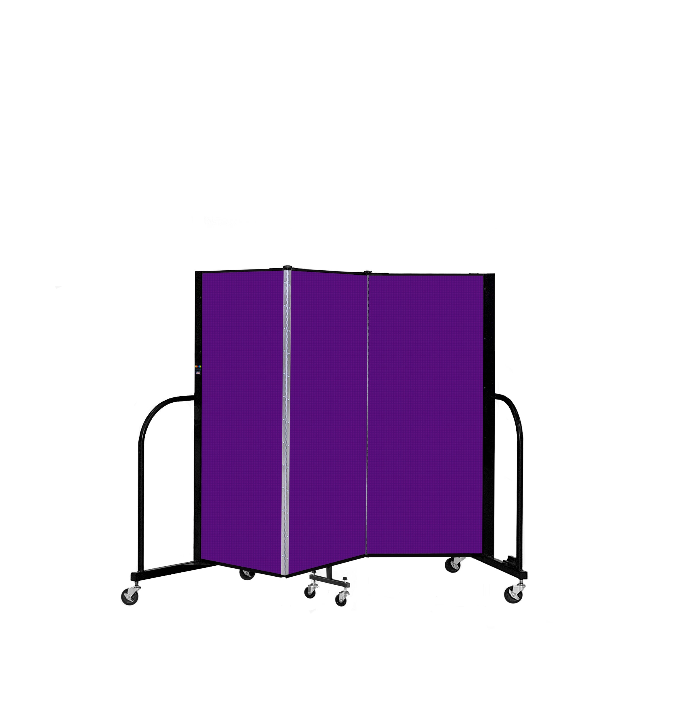 Signature Room Divider - 5'H x 5' 9"L - 3 Panel, Purple, Fabric
