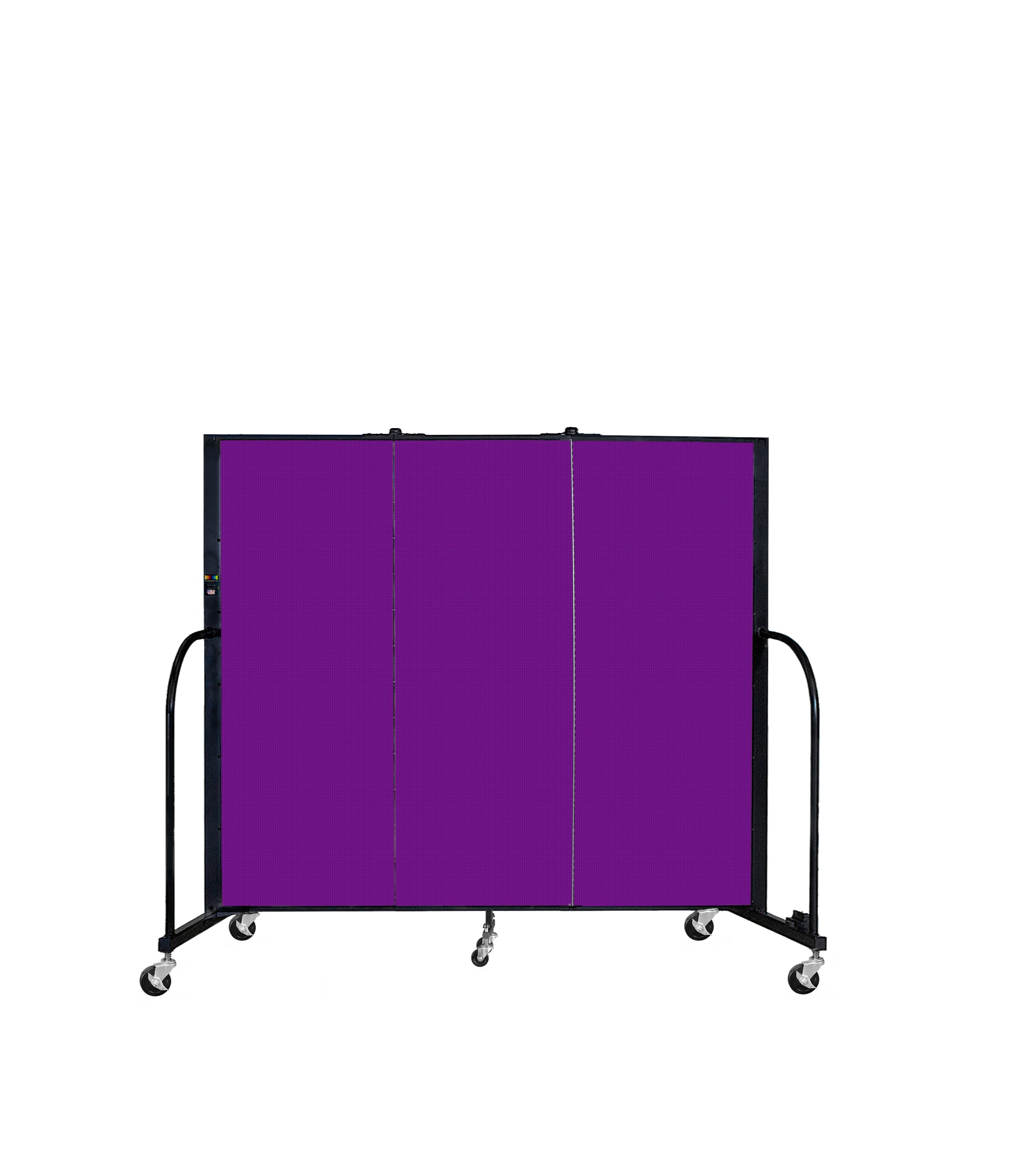 Signature Room Divider - 5'H x 5' 9"L - 3 Panel, Purple, Fabric
