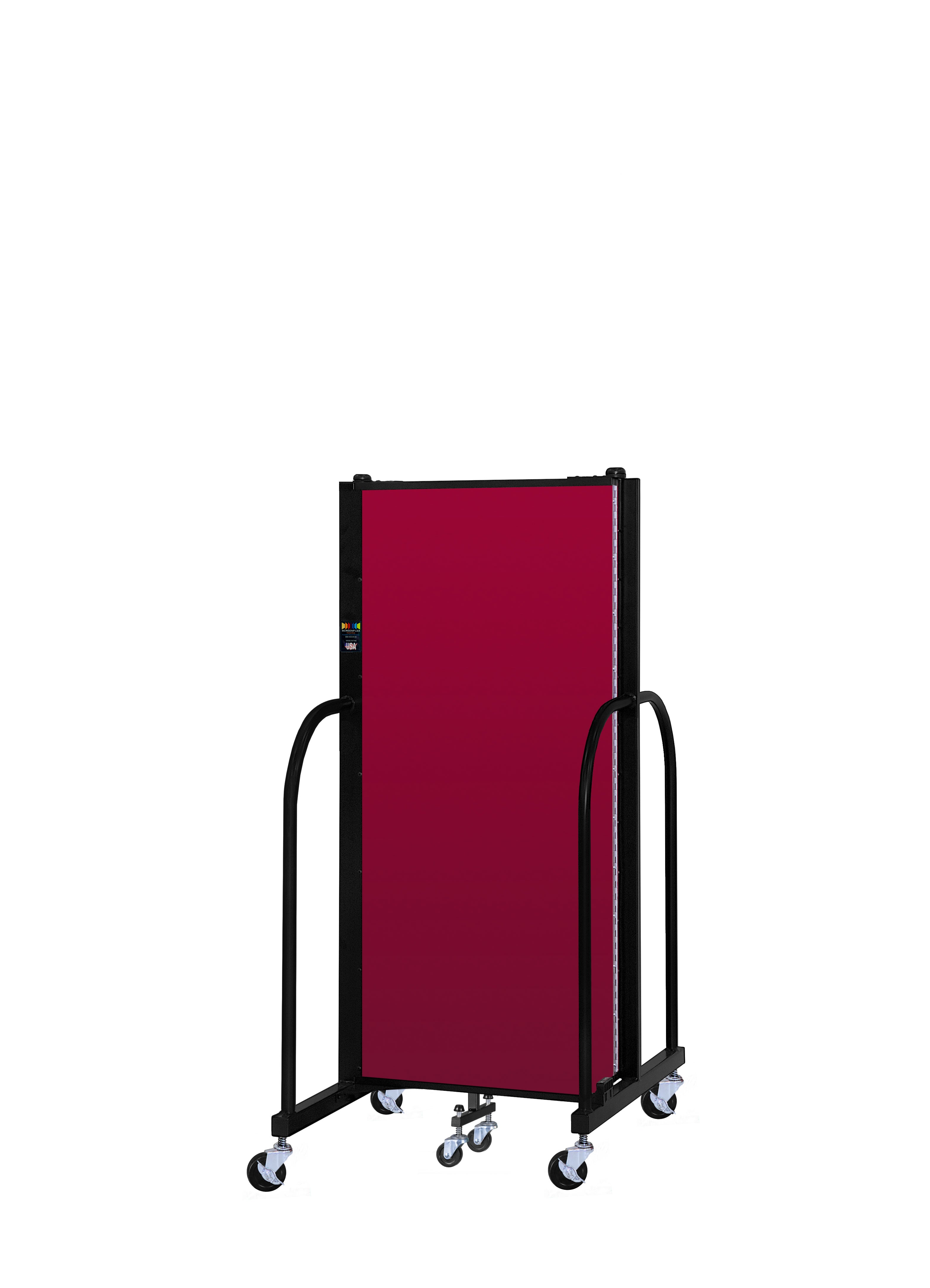 Signature Room Divider - 5'H x 5' 9"L - 3 Panel, Primary Red, Fabric