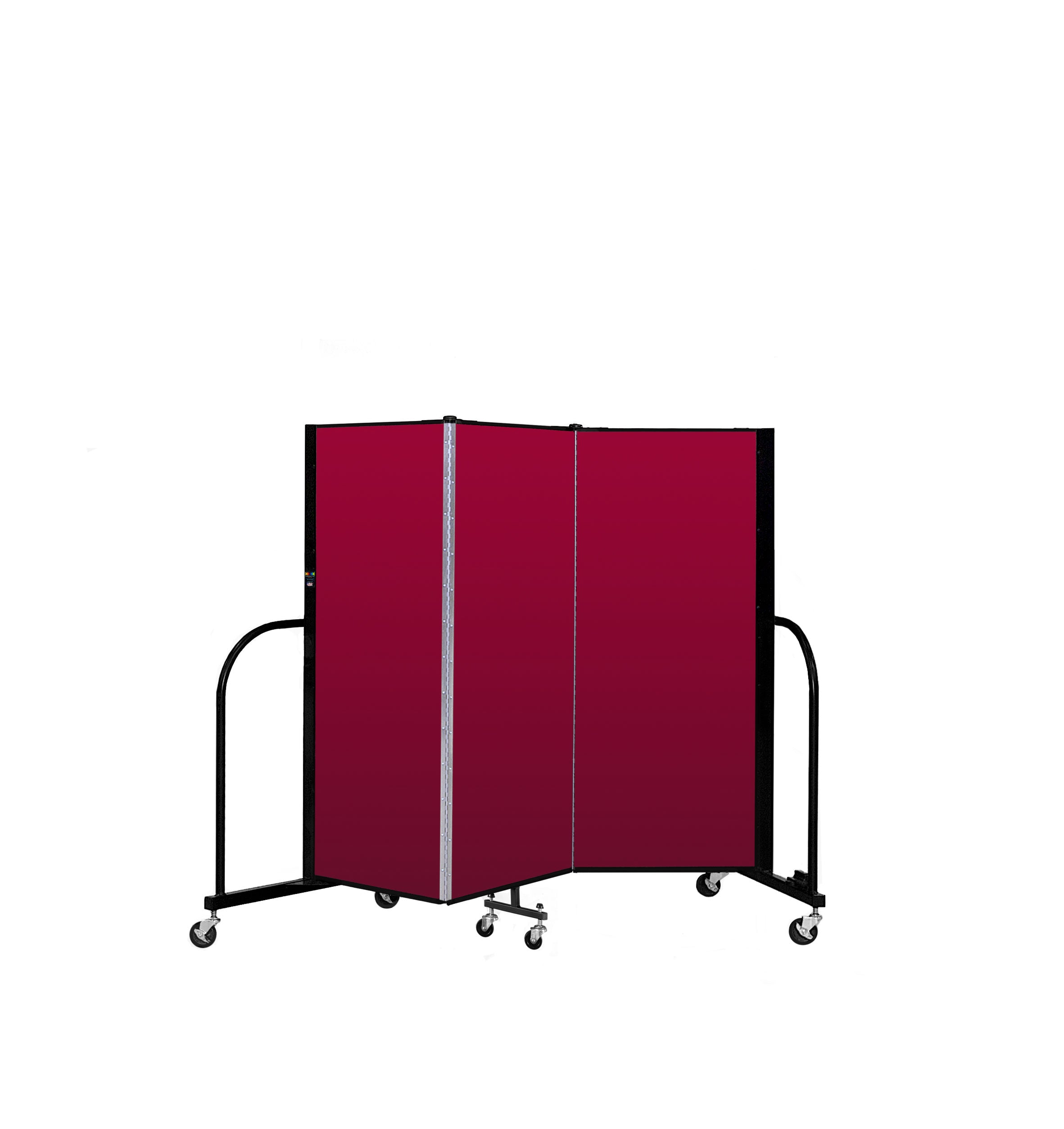 Signature Room Divider - 5'H x 5' 9"L - 3 Panel, Primary Red, Fabric