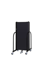 Signature Room Divider - 5'H x 5' 9"L - 3 Panel, Black, Fabric