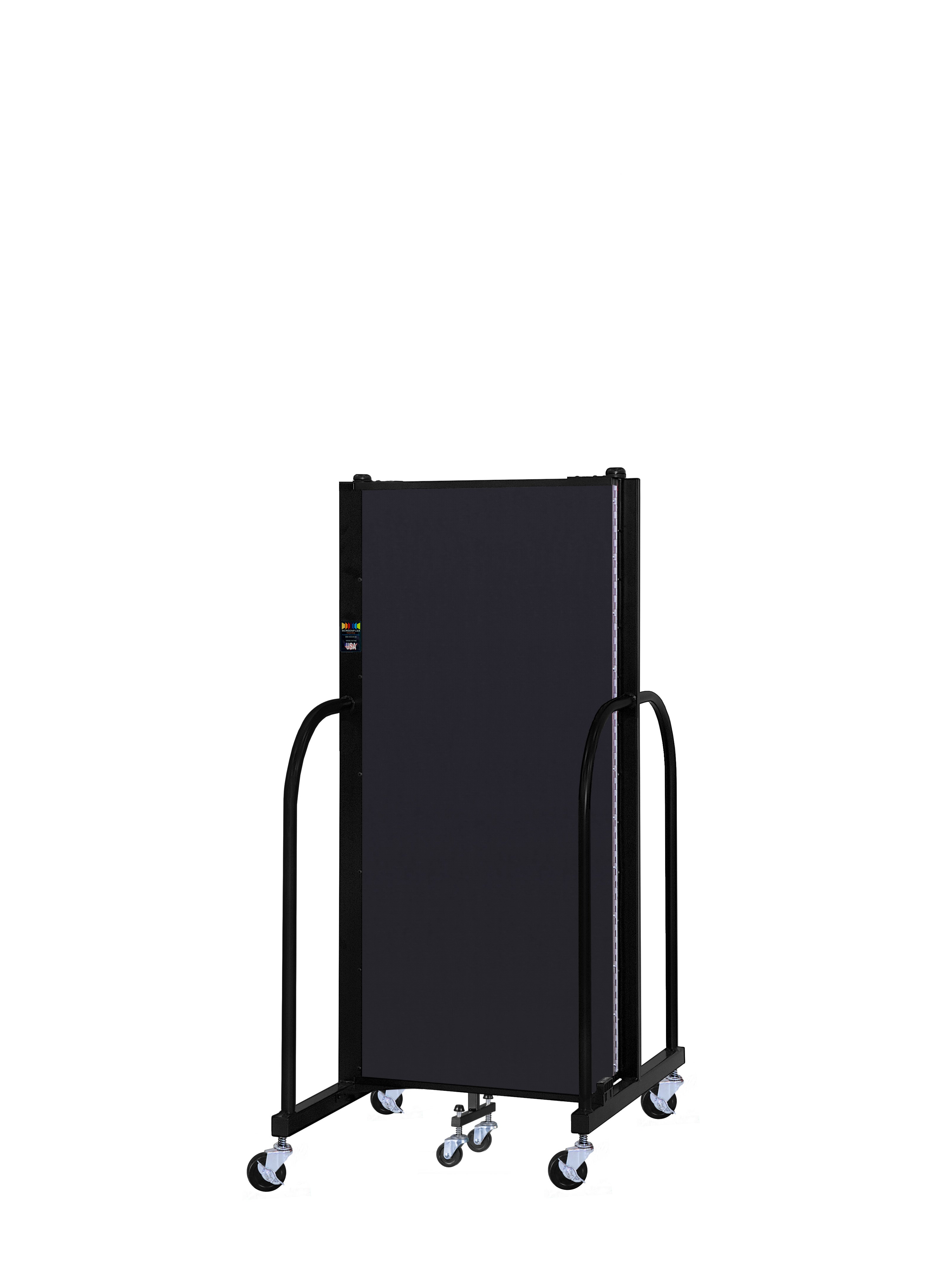 Signature Room Divider - 5'H x 5' 9"L - 3 Panel, Black, Fabric