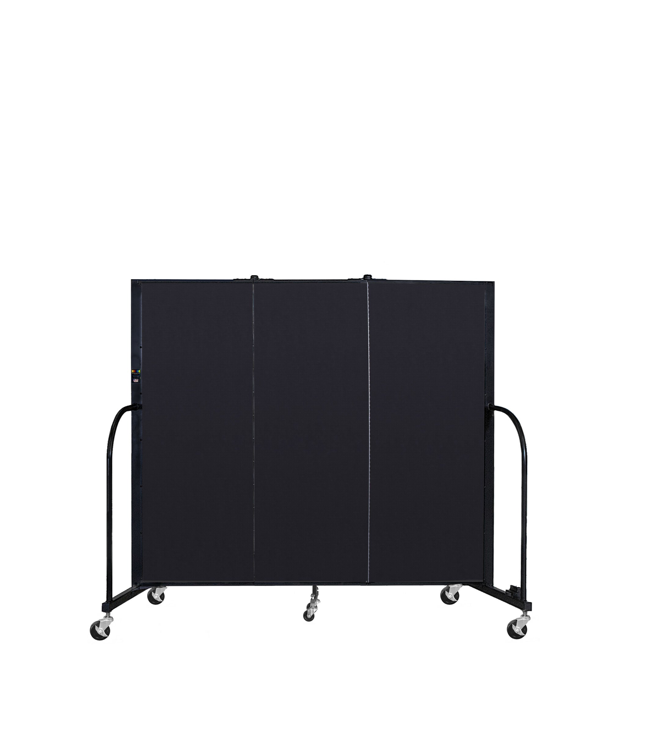 Signature Room Divider - 5'H x 5' 9"L - 3 Panel, Black, Fabric