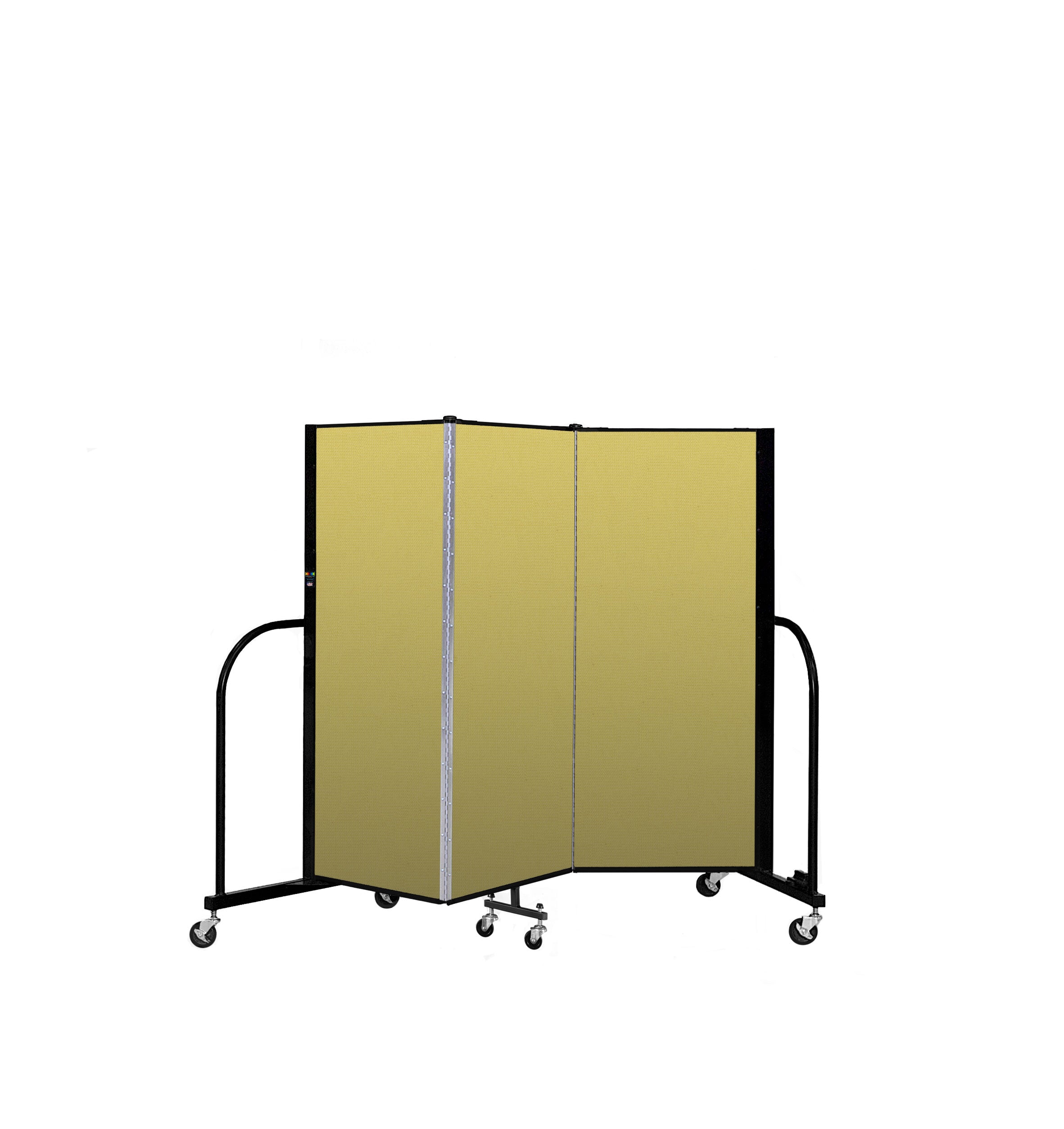 Signature Room Divider - 5'H x 5' 9"L - 3 Panel, Primary Yellow, Fabric