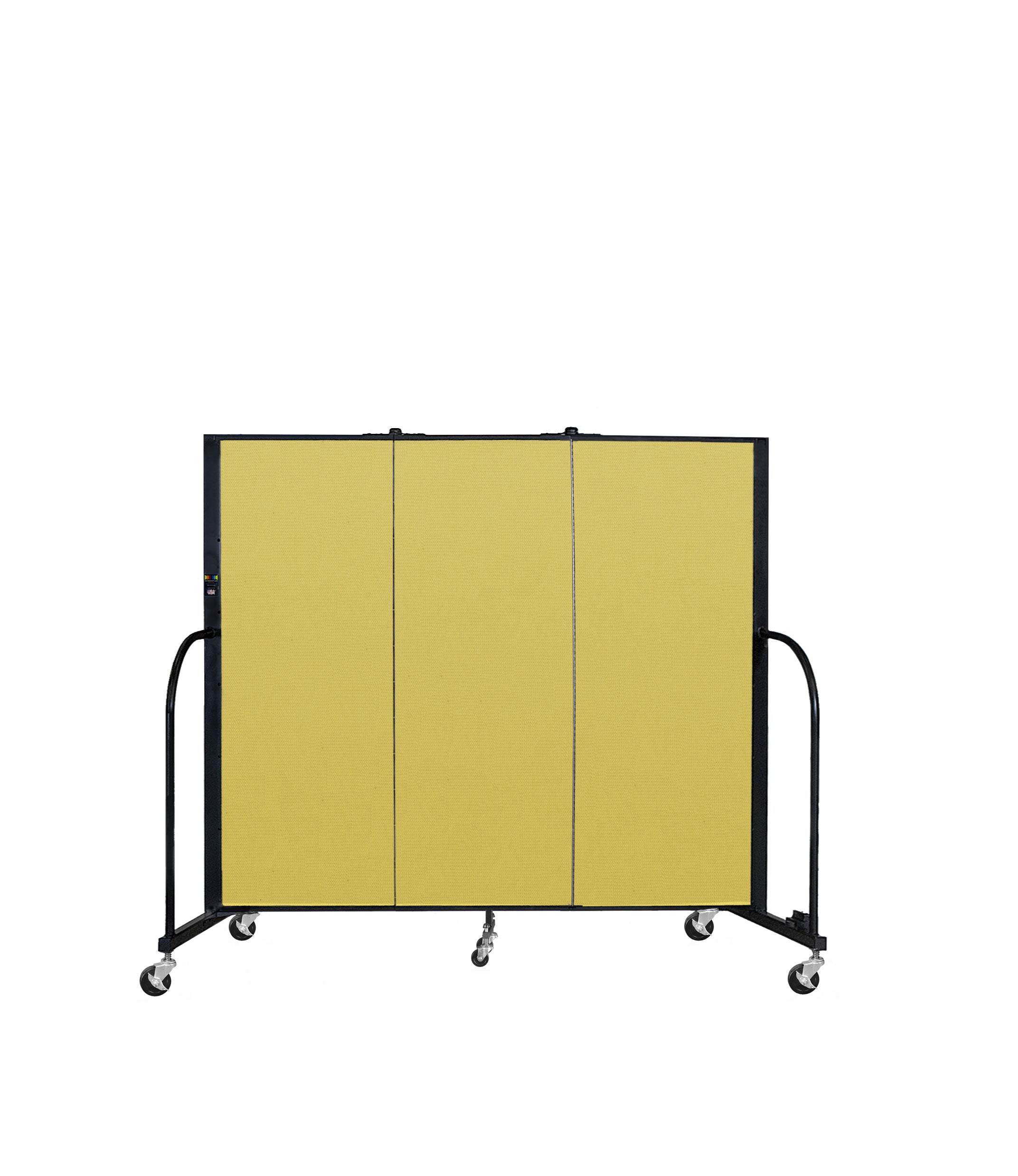 Signature Room Divider - 5'H x 5' 9"L - 3 Panel, Primary Yellow, Fabric