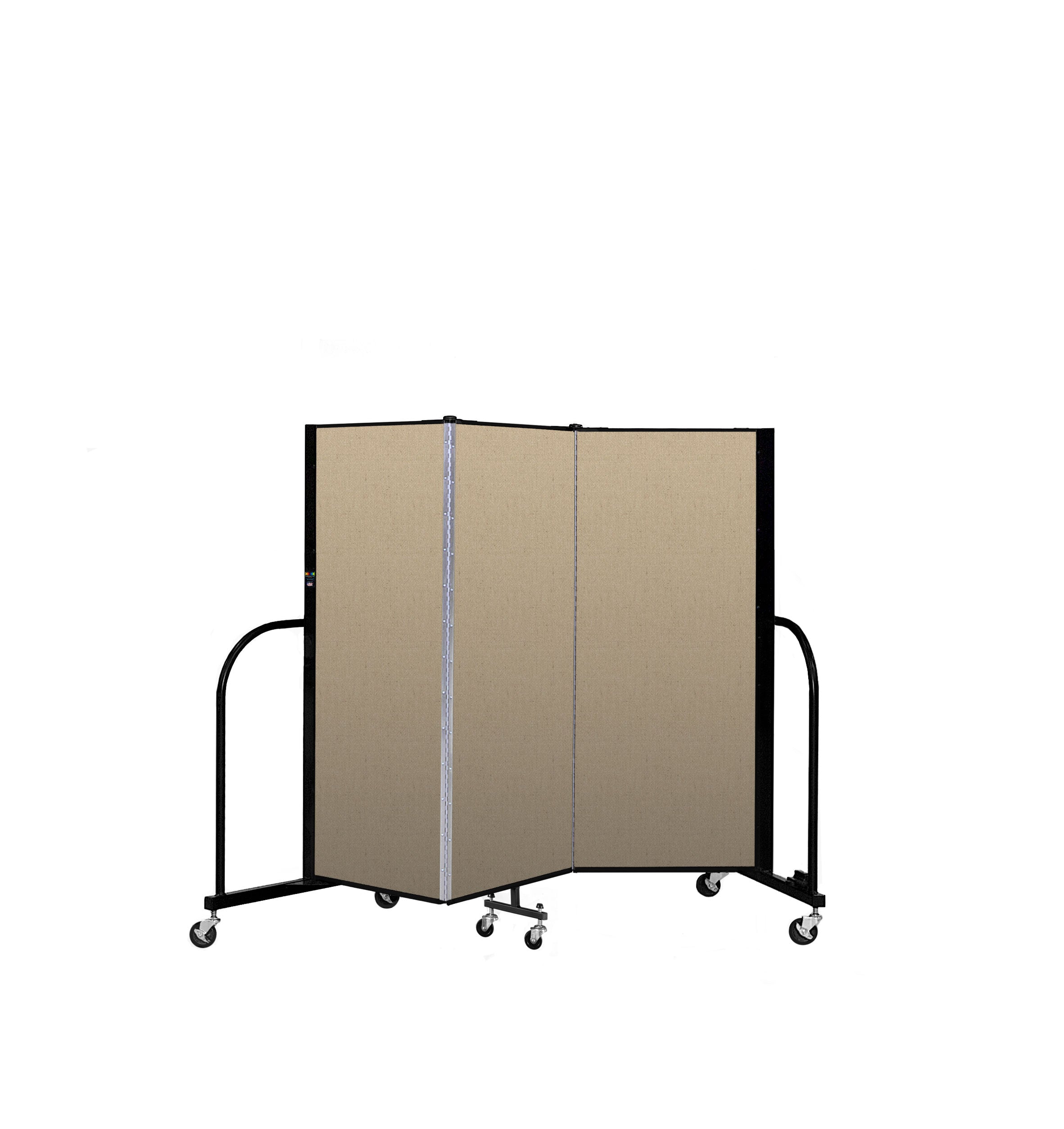 Signature Room Divider - 5'H x 5' 9"L - 3 Panel, Sandalwood, Vinyl