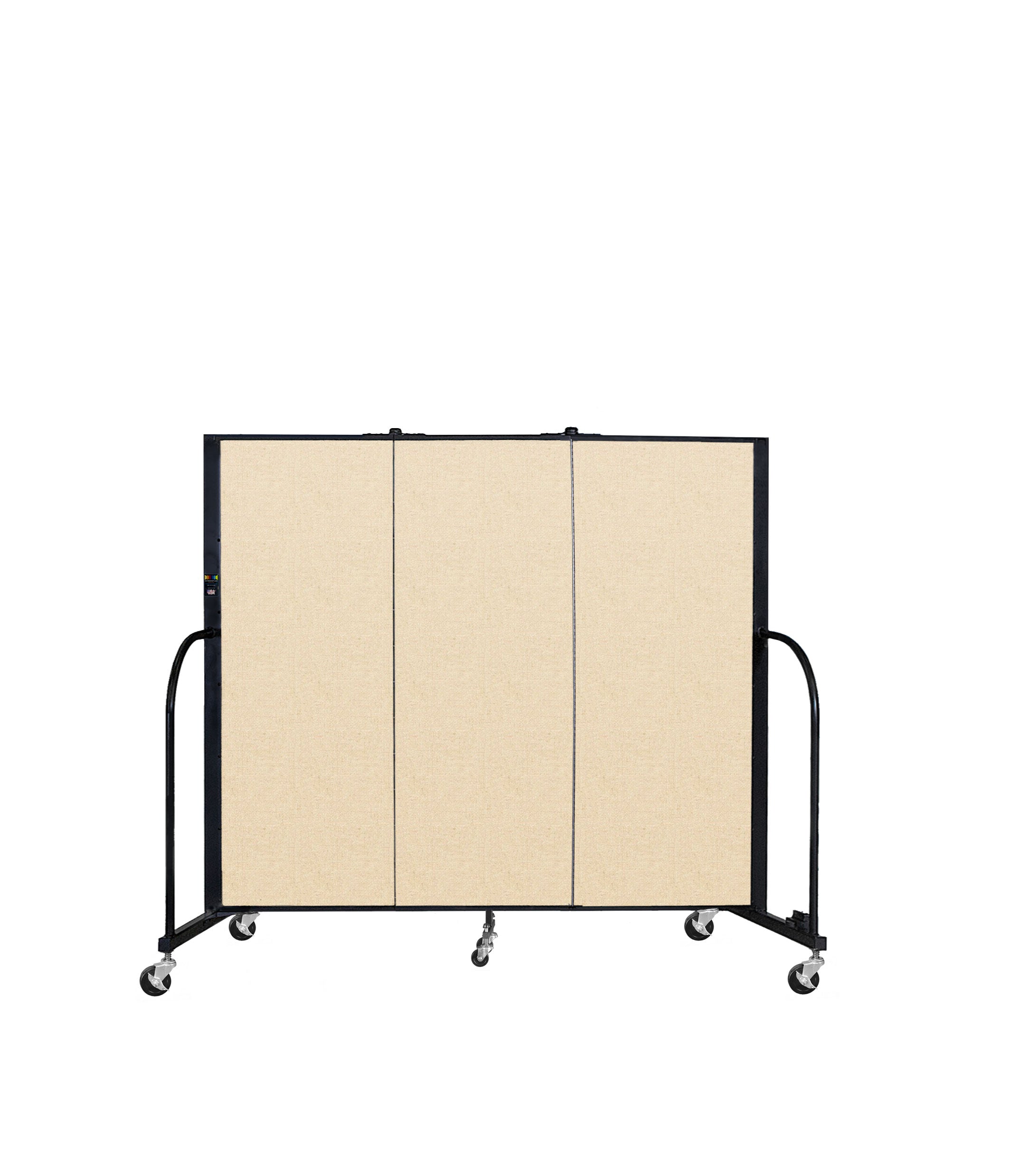 Signature Room Divider - 5'H x 5' 9"L - 3 Panel, Hazelnut, Vinyl