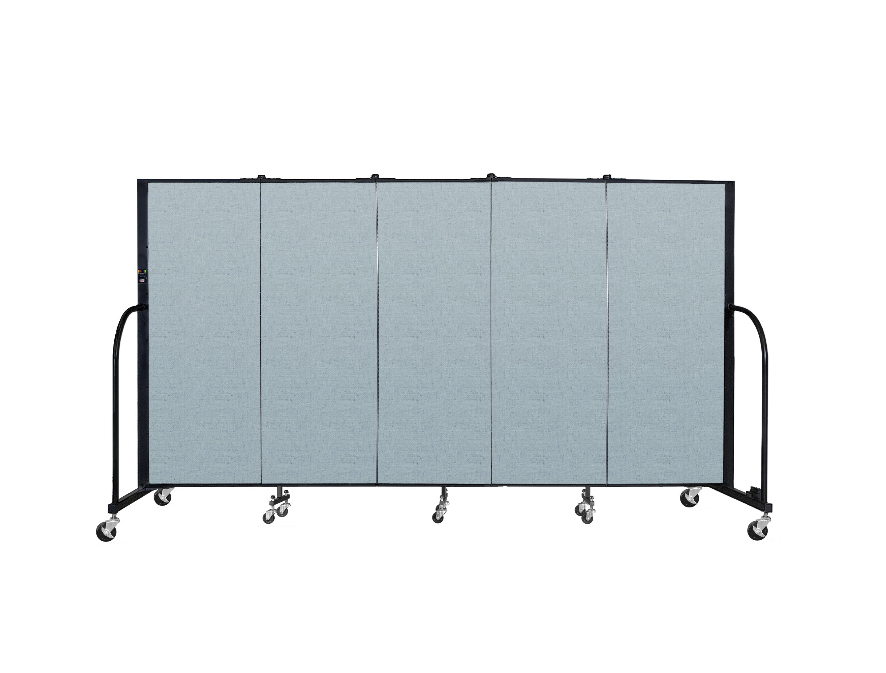 Signature Room Divider - 5'H x 9' 5"L - 5 Panel, Blue Tide, Vinyl