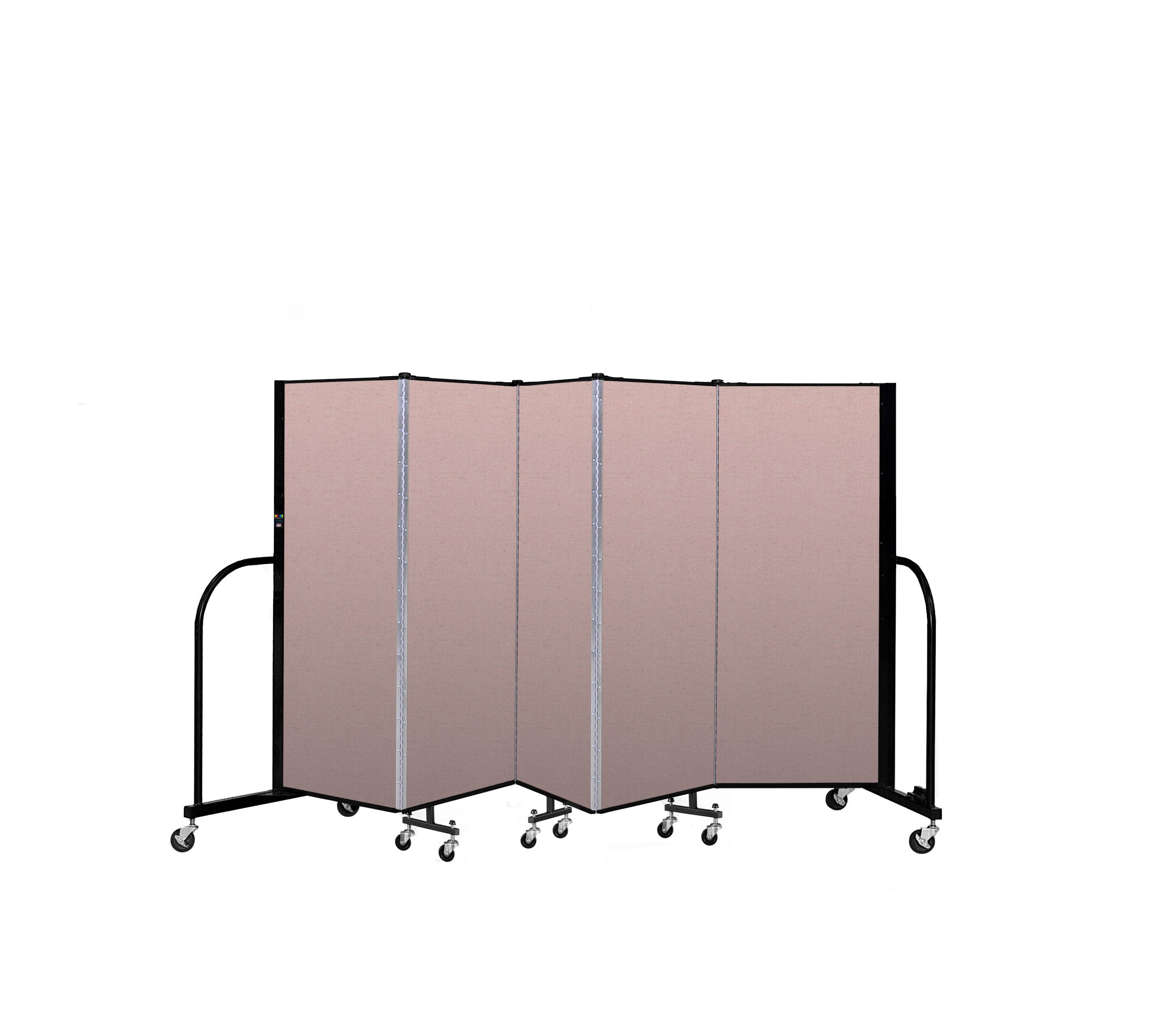 Signature Room Divider - 5'H x 9' 5"L - 5 Panel, Rasberry, Vinyl