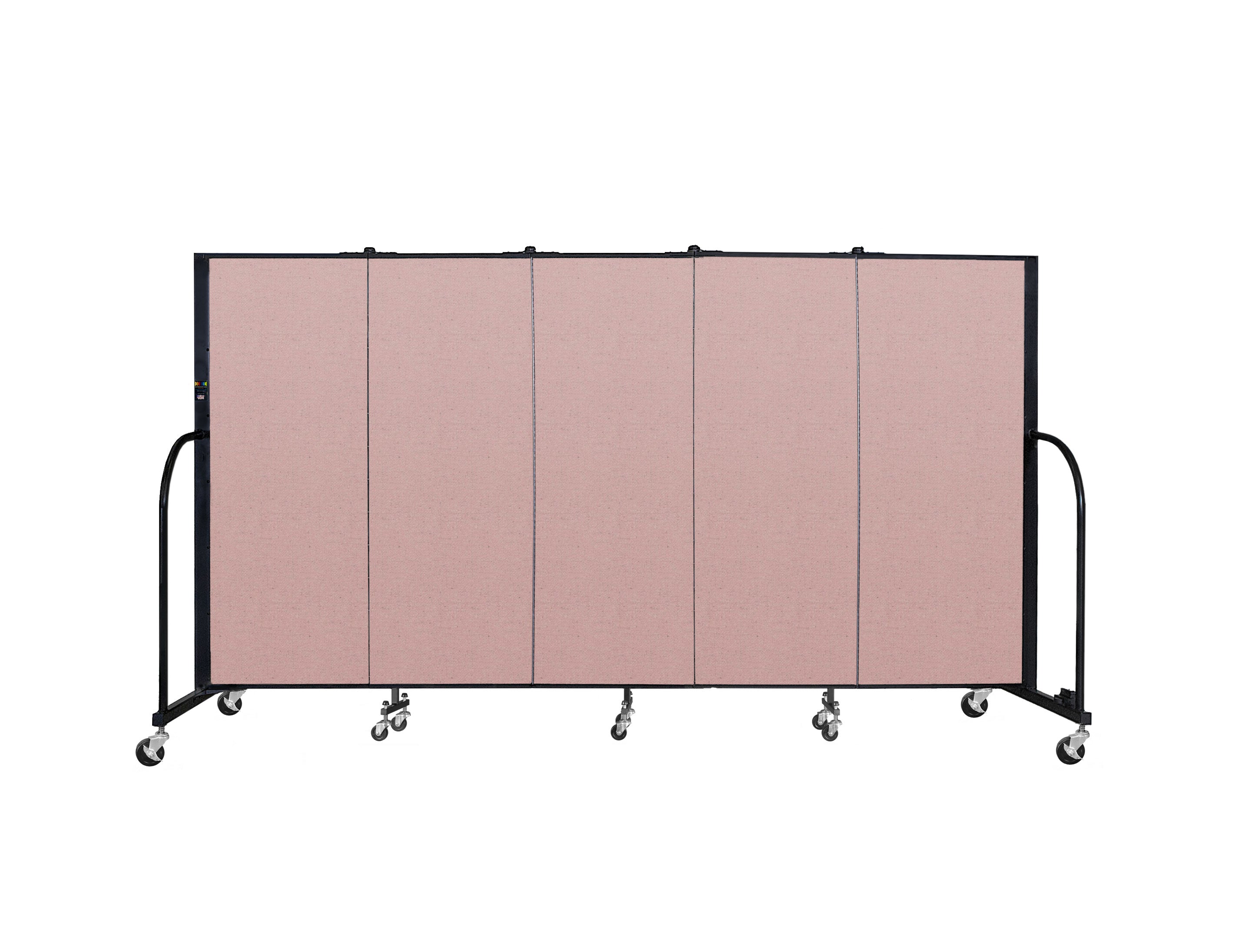 Signature Room Divider - 5'H x 9' 5"L - 5 Panel, Rasberry, Vinyl