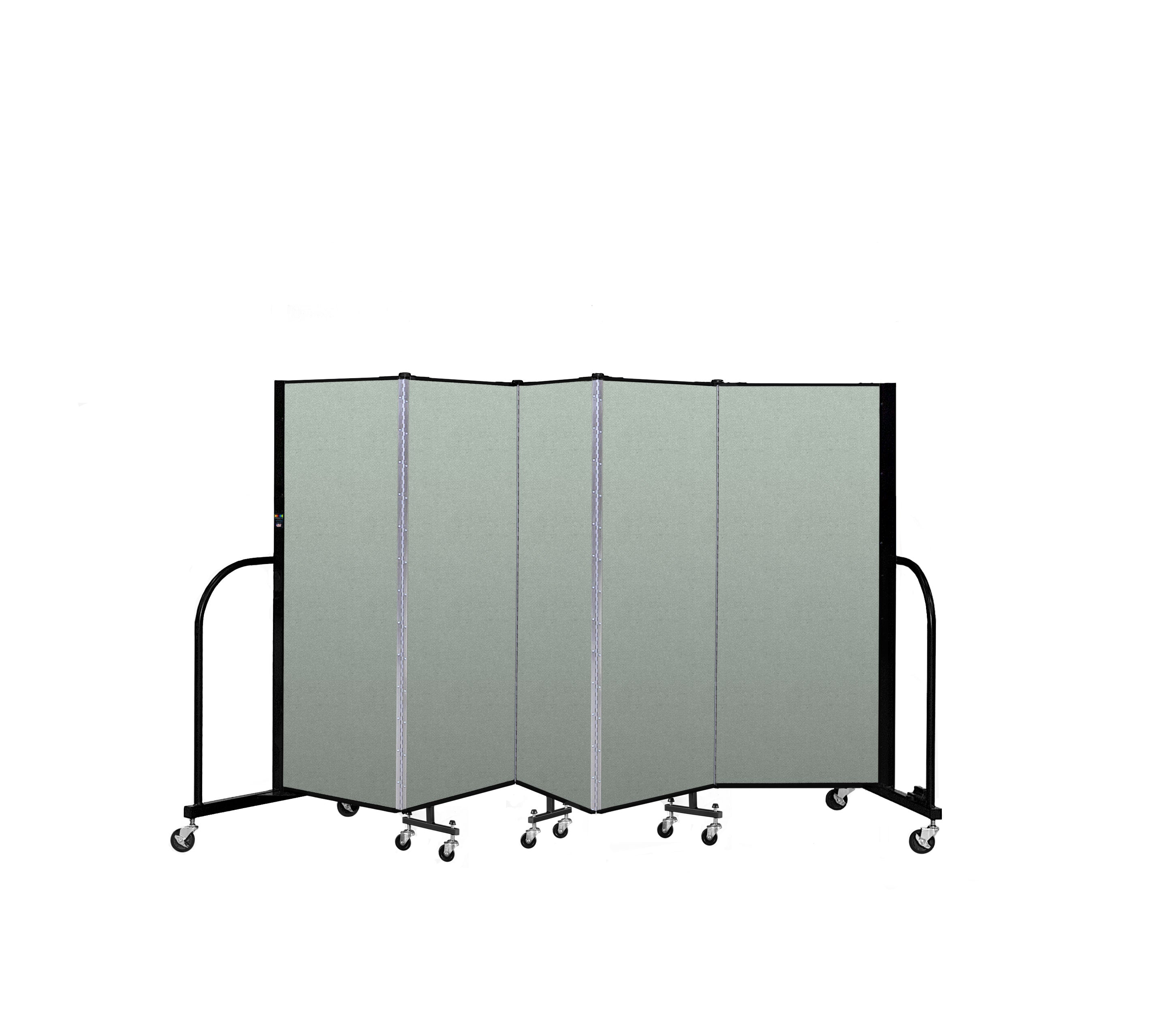 Signature Room Divider - 5'H x 9' 5"L - 5 Panel, Mint, Vinyl