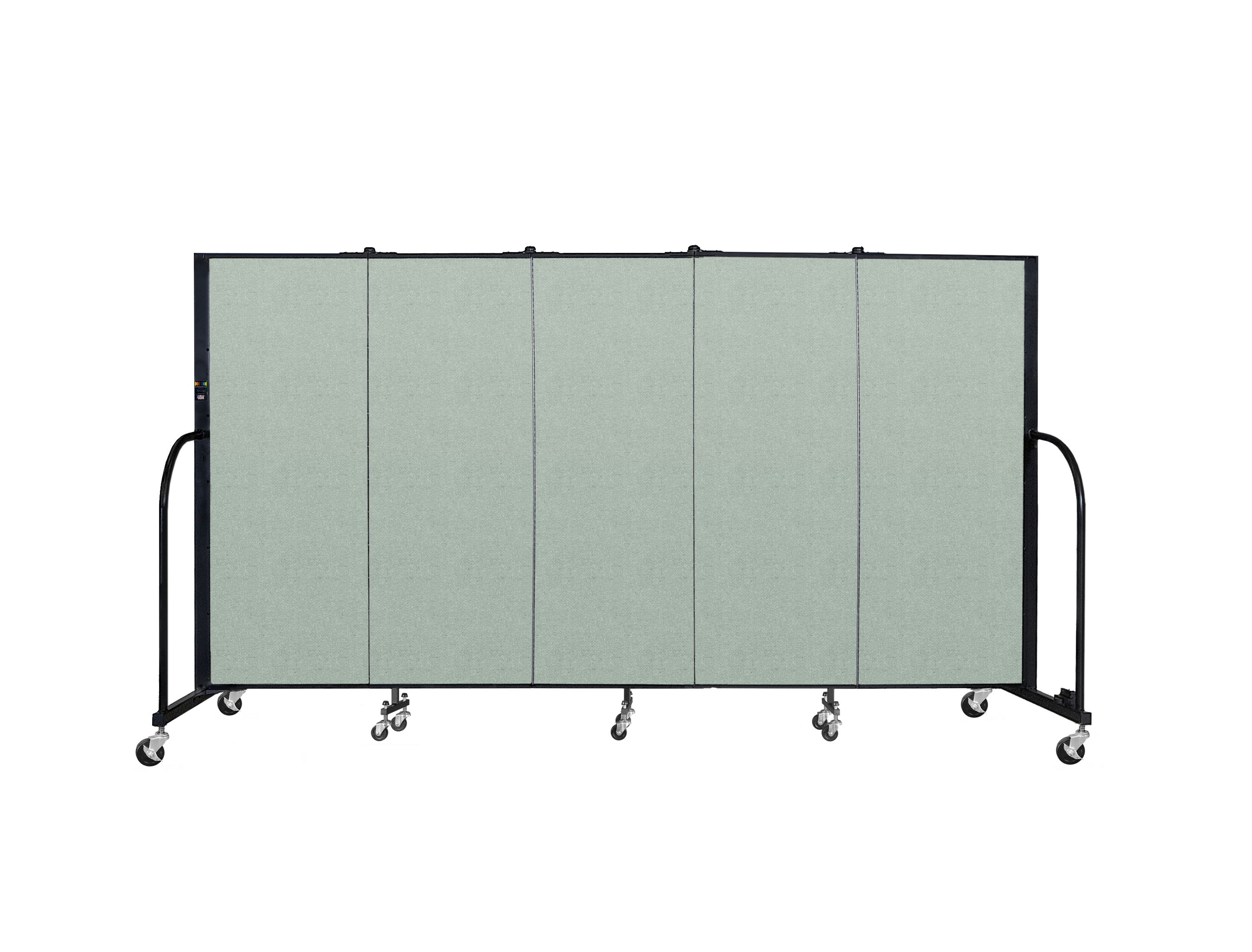 Signature Room Divider - 5'H x 9' 5"L - 5 Panel, Mint, Vinyl