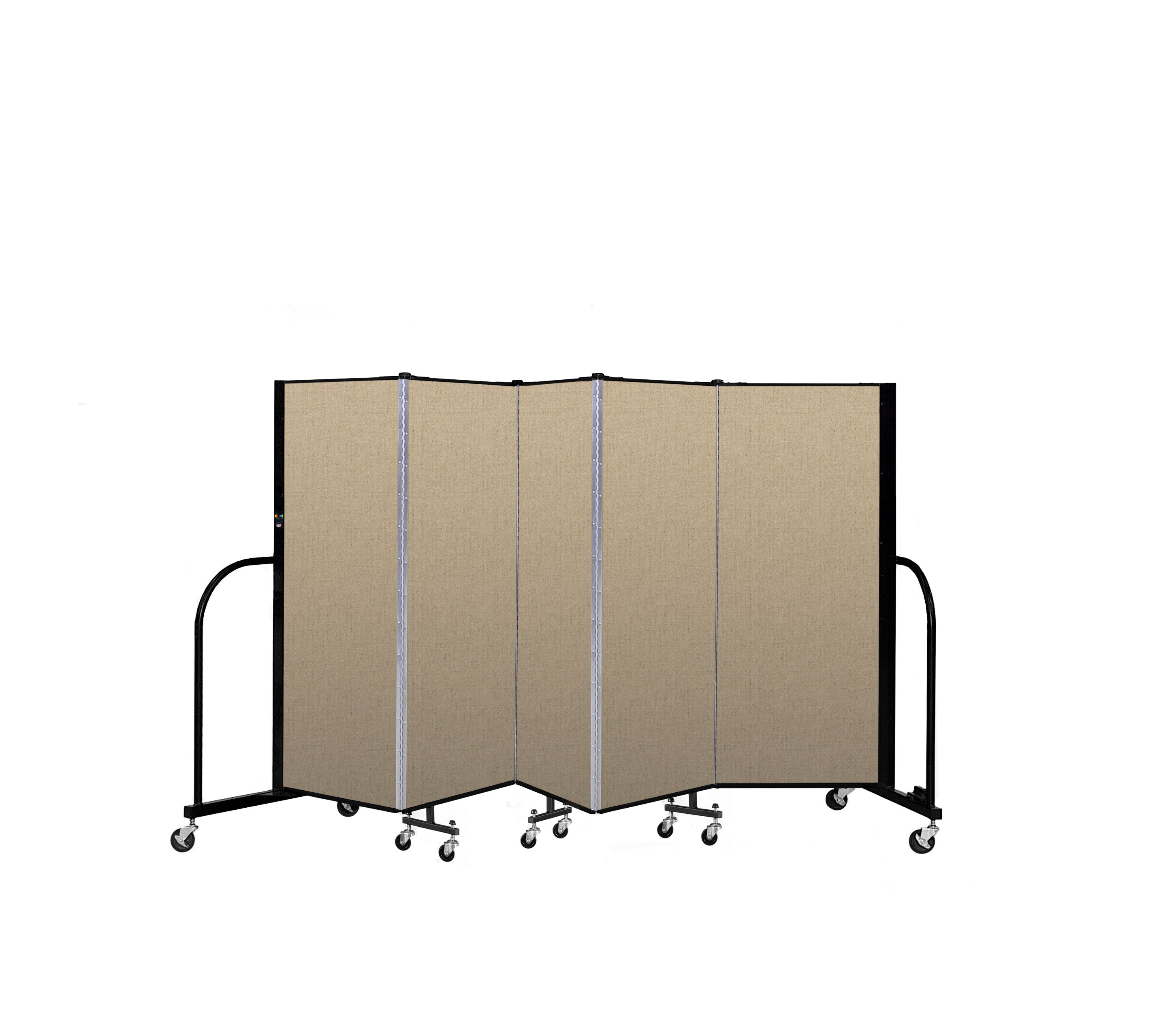 Signature Room Divider - 5'H x 9' 5"L - 5 Panel, Sandalwood, Vinyl