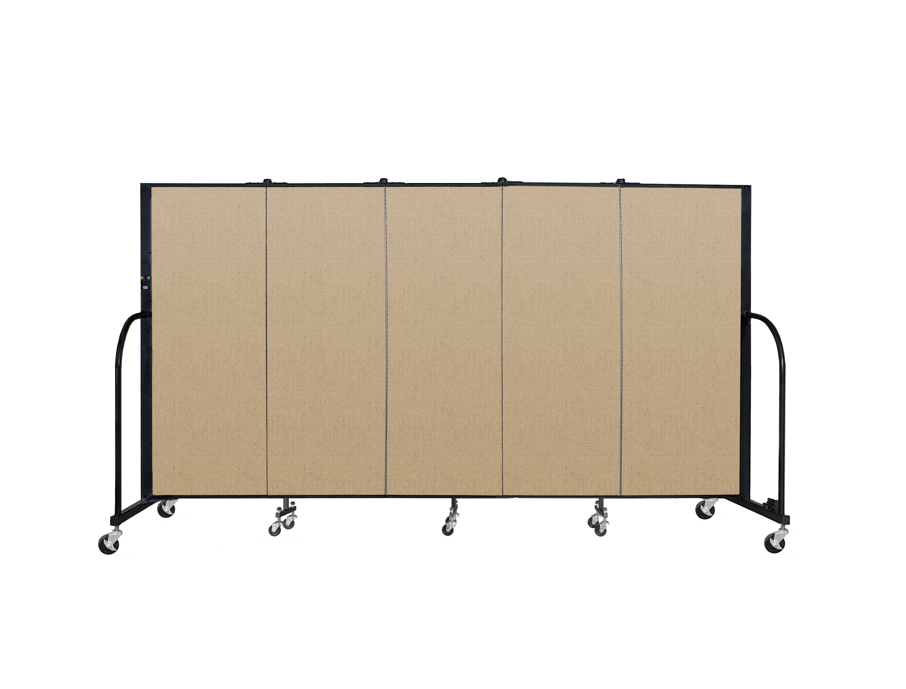 Signature Room Divider - 5'H x 9' 5"L - 5 Panel, Sandalwood, Vinyl