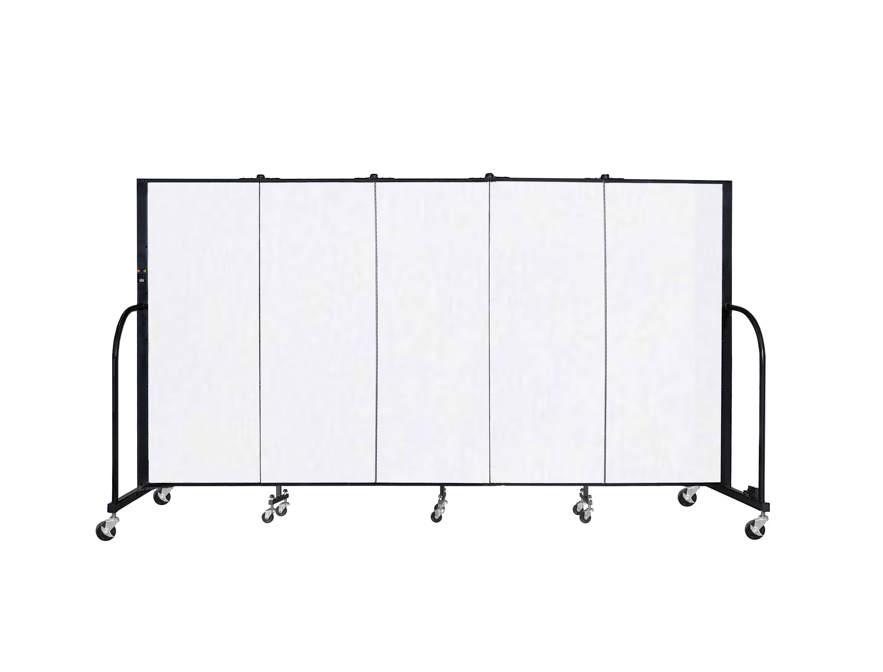 Signature Room Divider - 5'H x 9' 5"L - 5 Panel, Ice, Vinyl