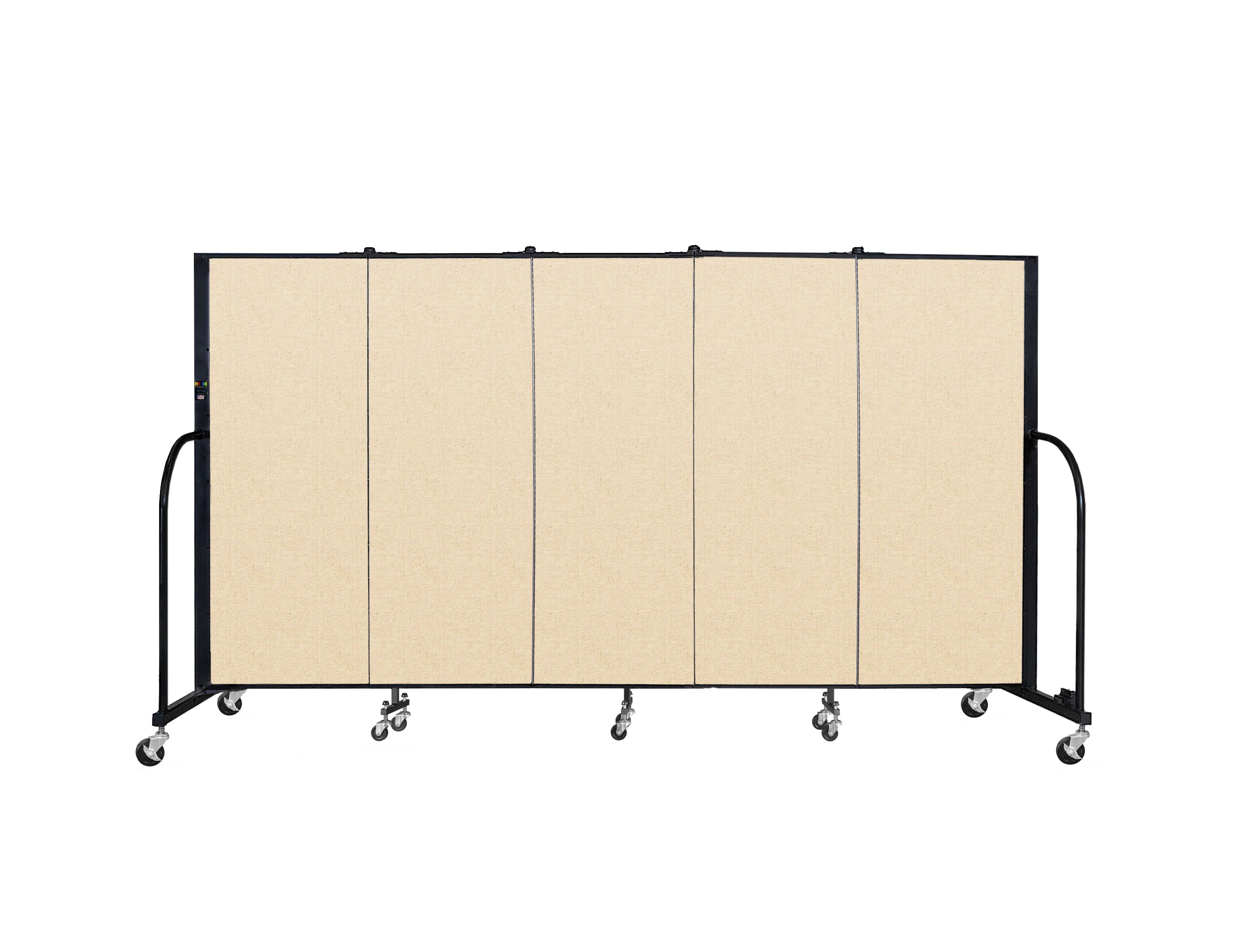 Signature Room Divider - 5'H x 9' 5"L - 5 Panel, Hazelnut, Vinyl