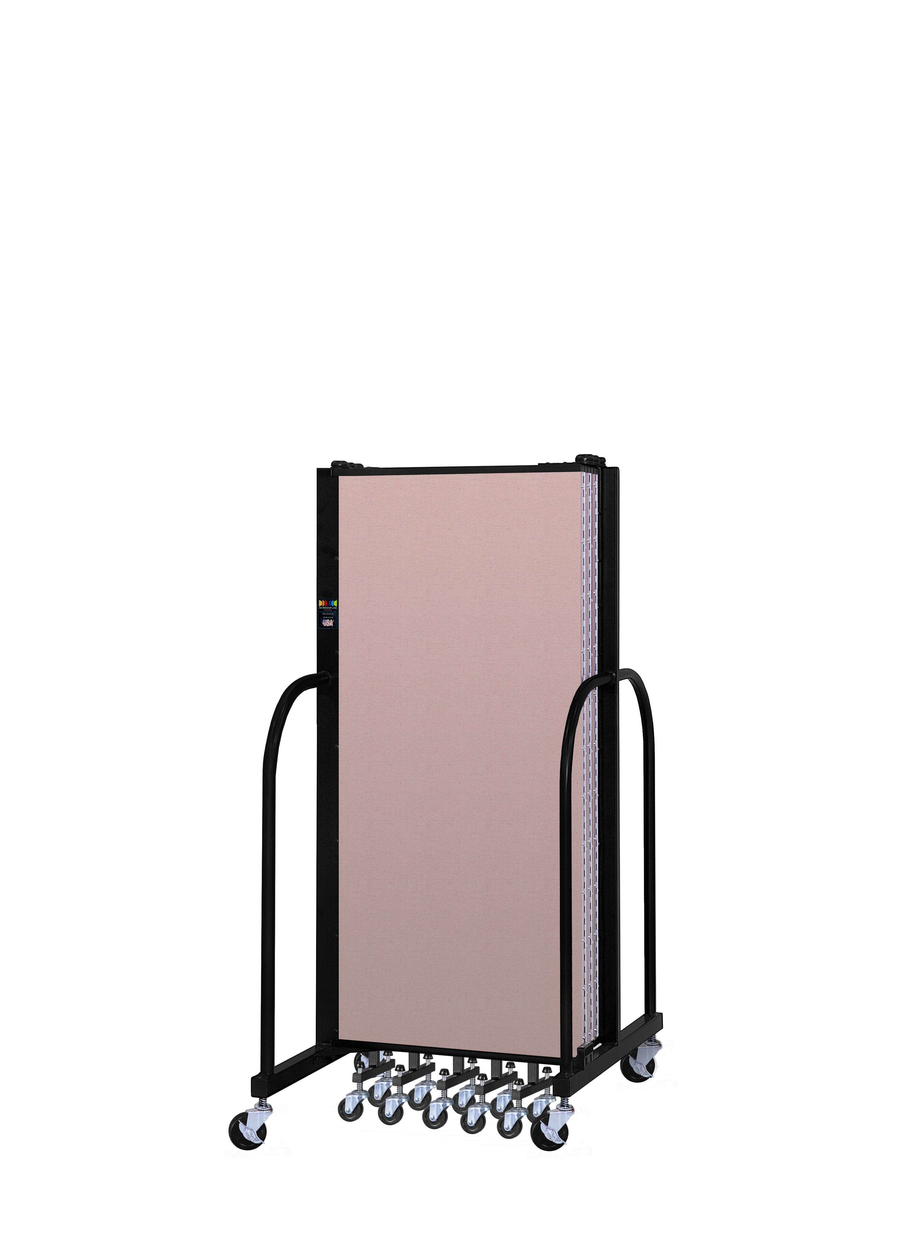 Signature Room Divider - 5'H x 13' 1"L - 7 Panel, Rasberry, Vinyl