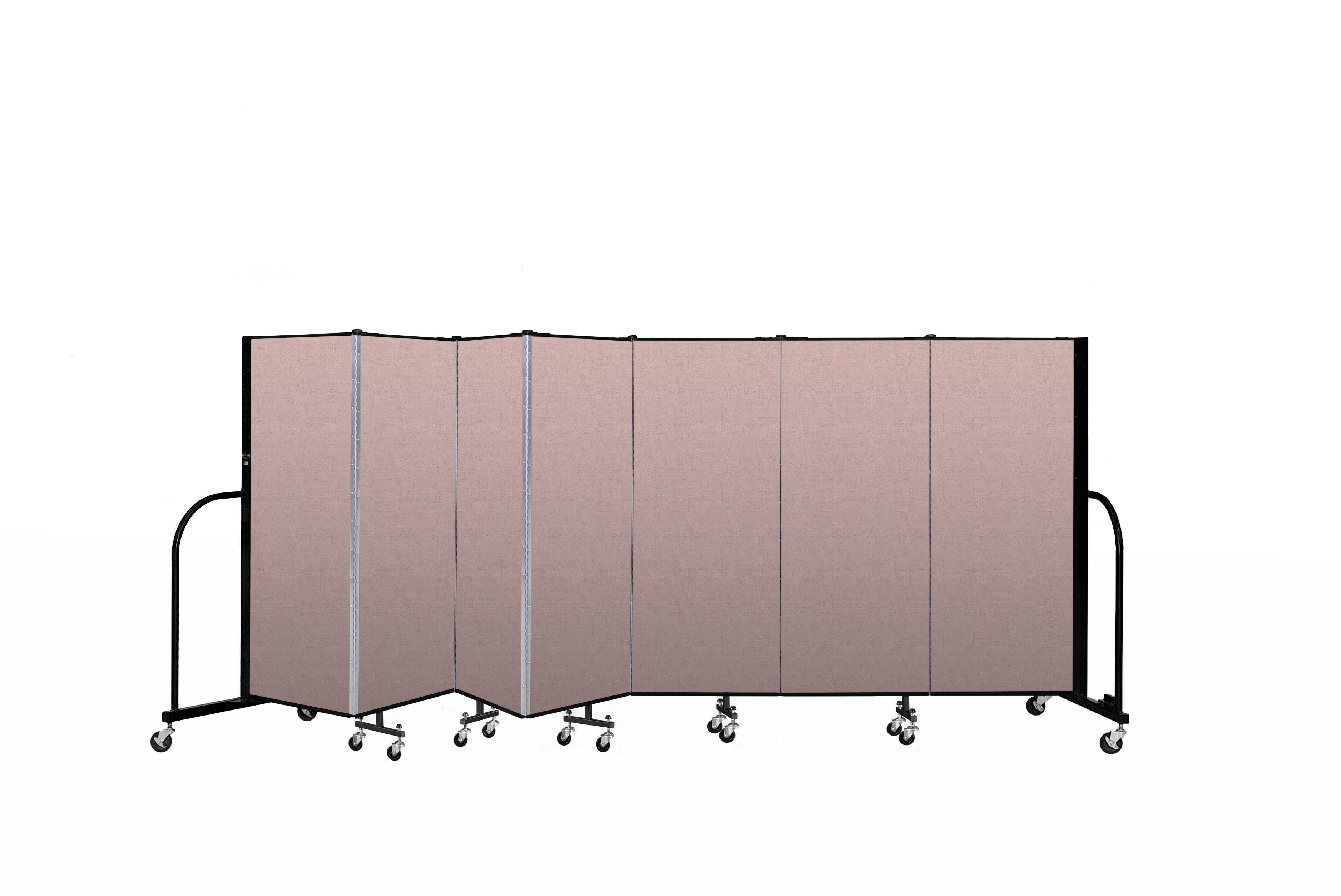 Signature Room Divider - 5'H x 13' 1"L - 7 Panel, Rasberry, Vinyl