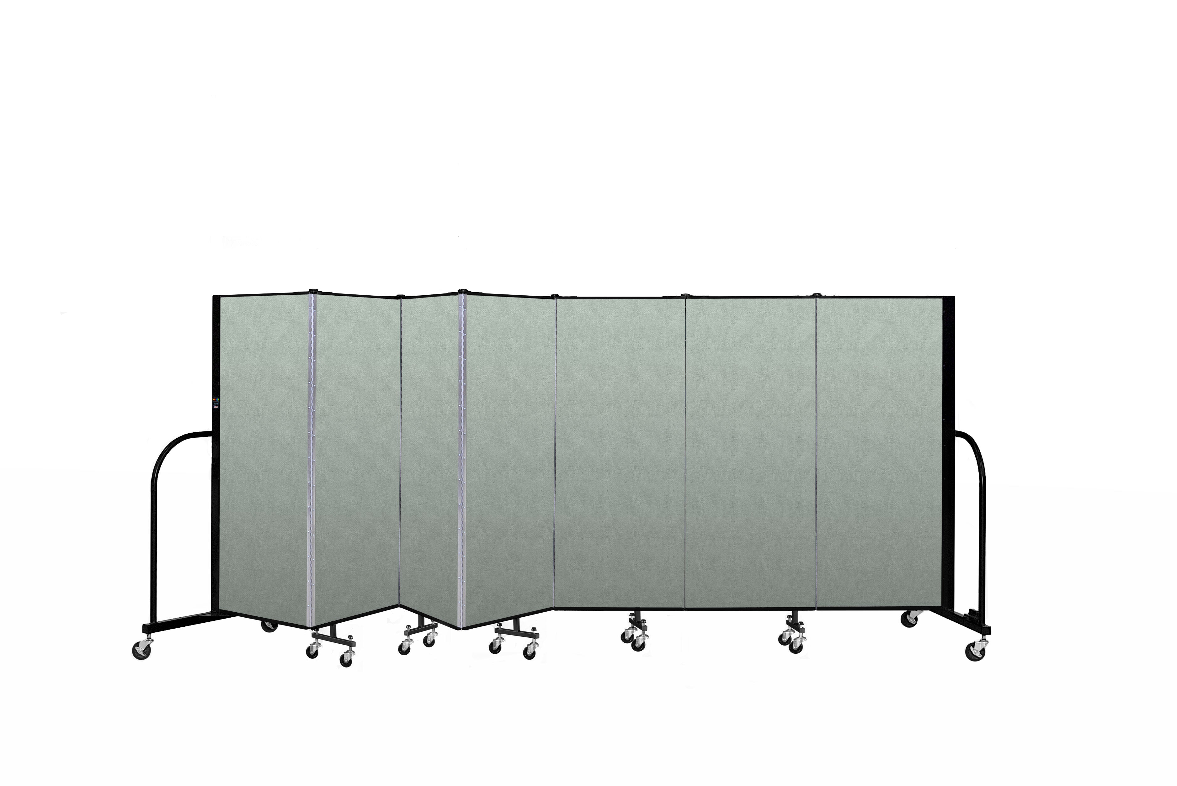Signature Room Divider - 5'H x 13' 1"L - 7 Panel, Mint, Vinyl