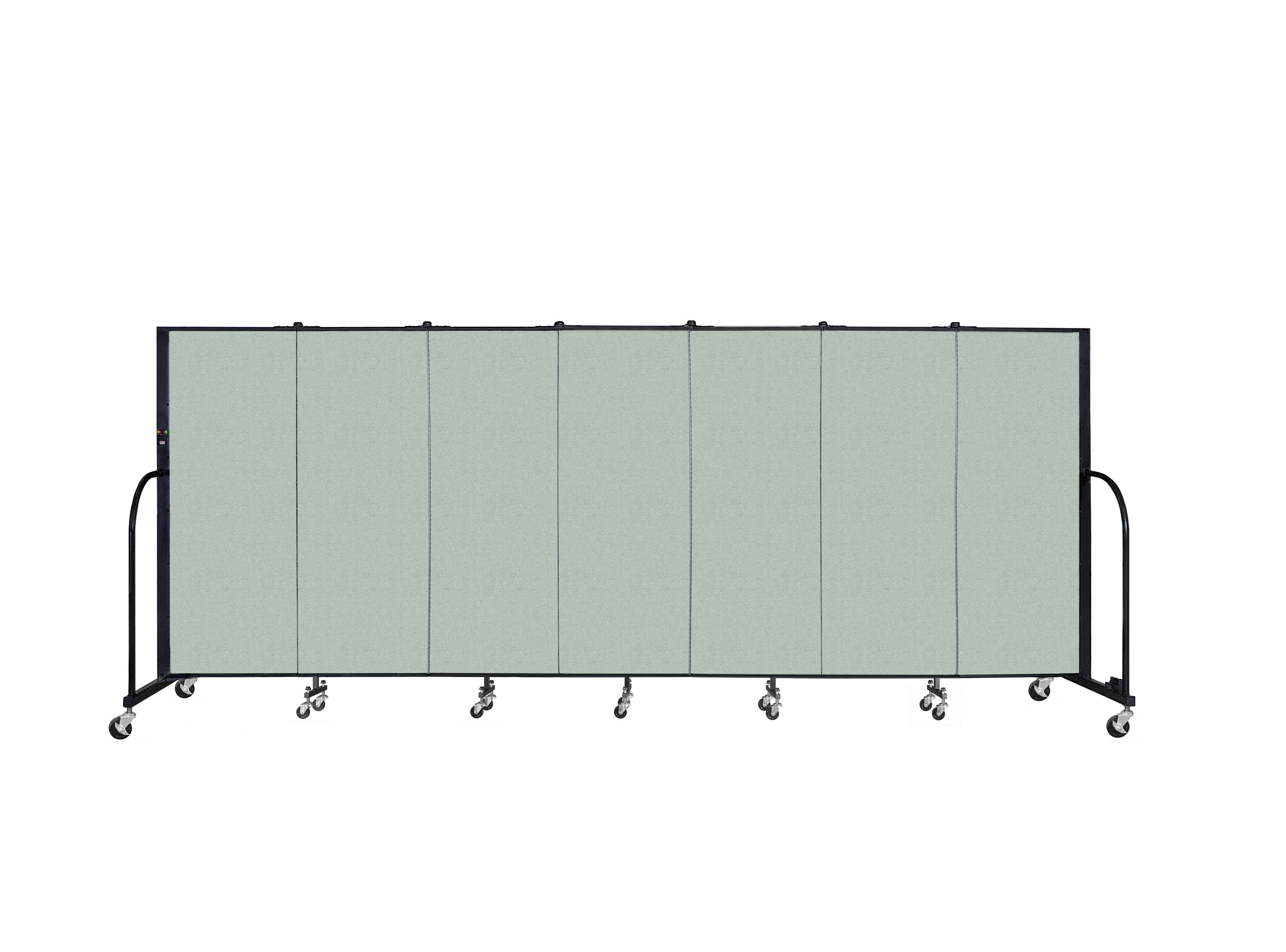 Signature Room Divider - 5'H x 13' 1"L - 7 Panel, Mint, Vinyl