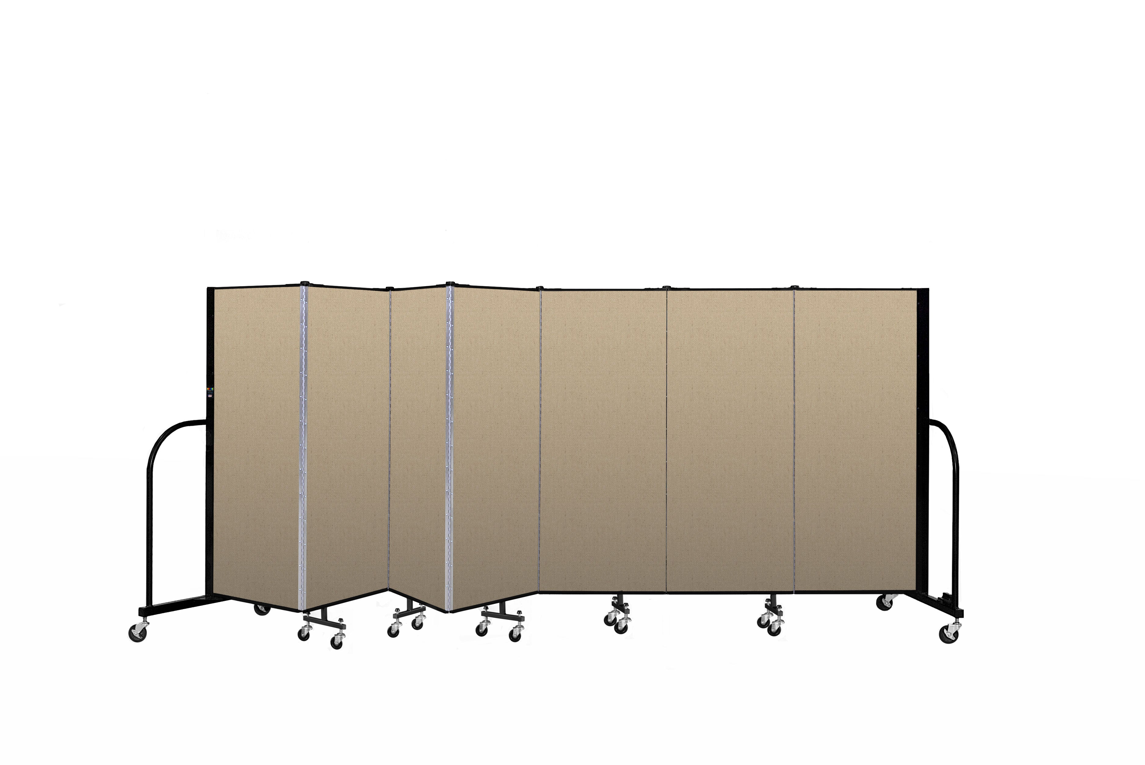 Signature Room Divider - 5'H x 13' 1"L - 7 Panel, Sandalwood, Vinyl