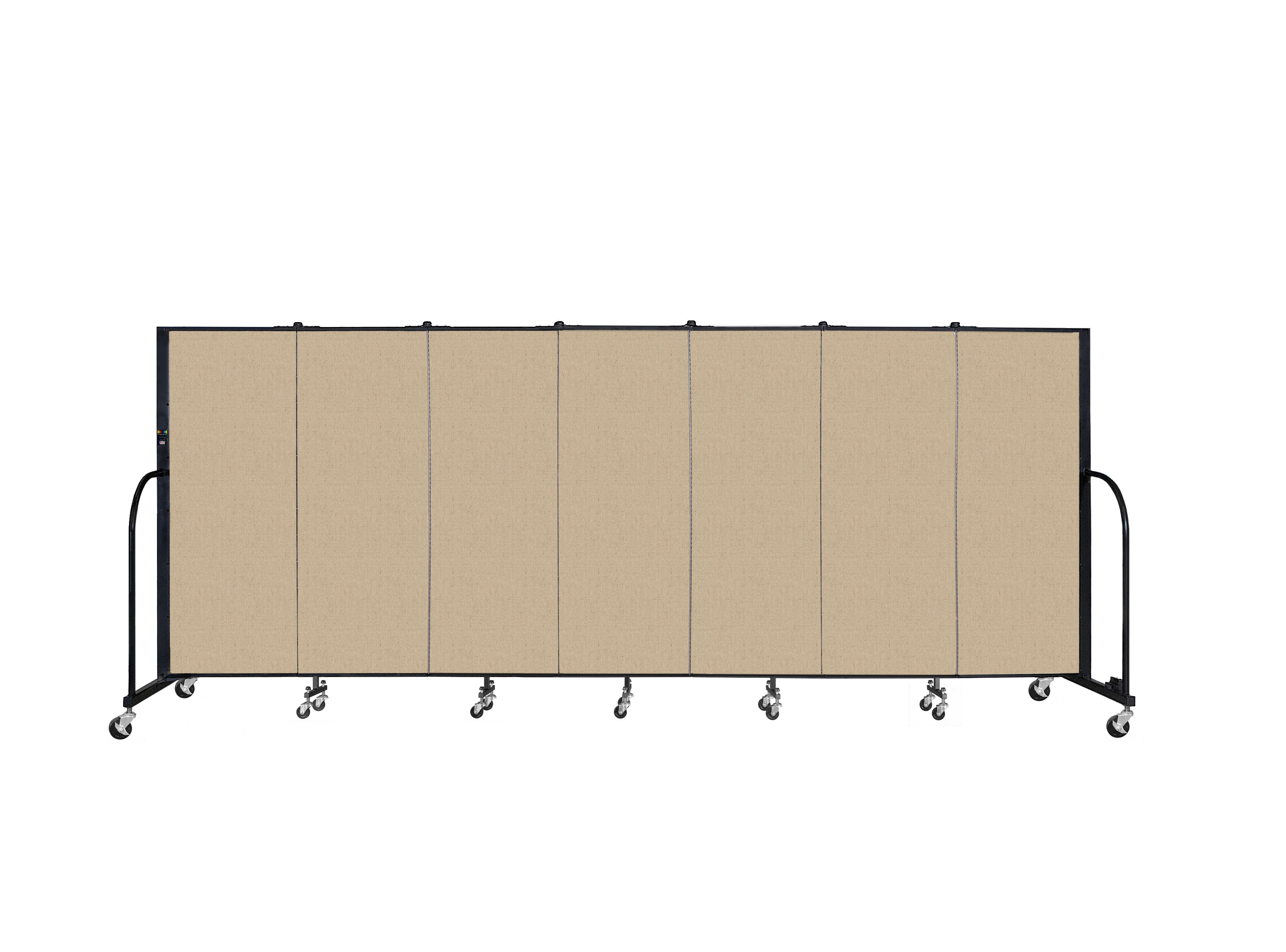 Signature Room Divider - 5'H x 13' 1"L - 7 Panel, Sandalwood, Vinyl