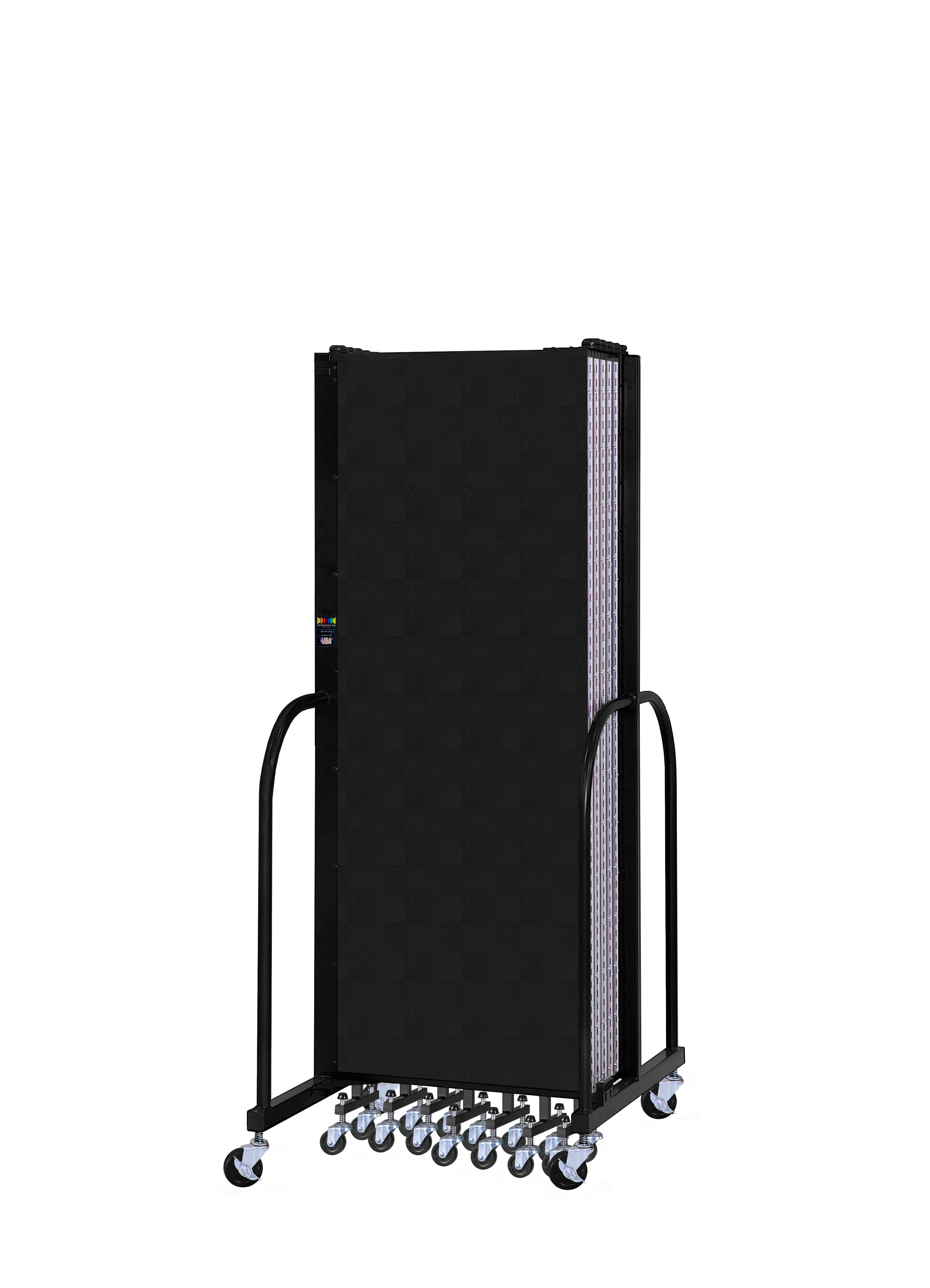 Signature Room Divider - 6'H x 20' 5"L - 11 Panel, Coal, Vinyl