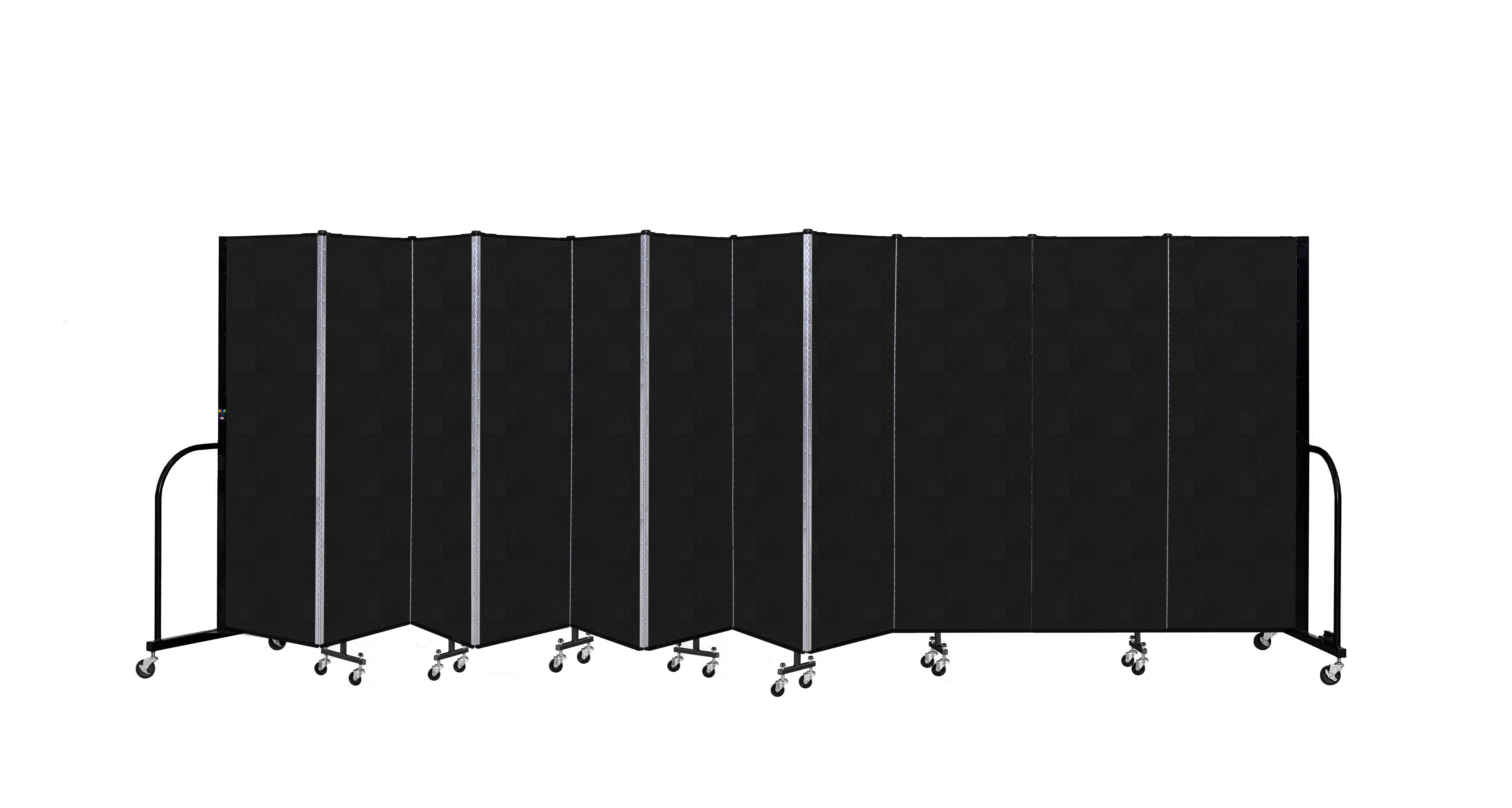 Signature Room Divider - 6'H x 20' 5"L - 11 Panel, Coal, Vinyl