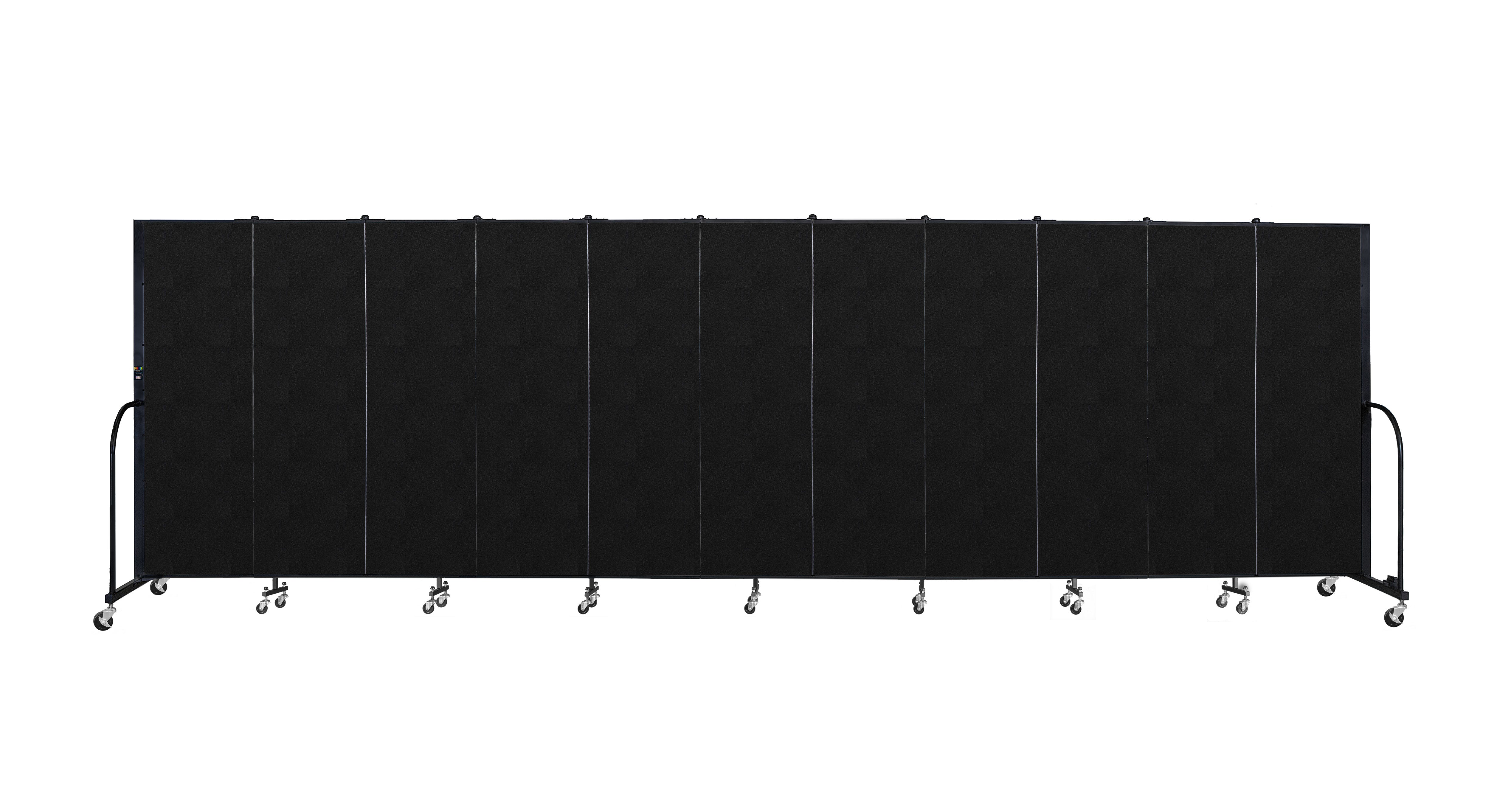 Signature Room Divider - 6'H x 20' 5"L - 11 Panel, Coal, Vinyl