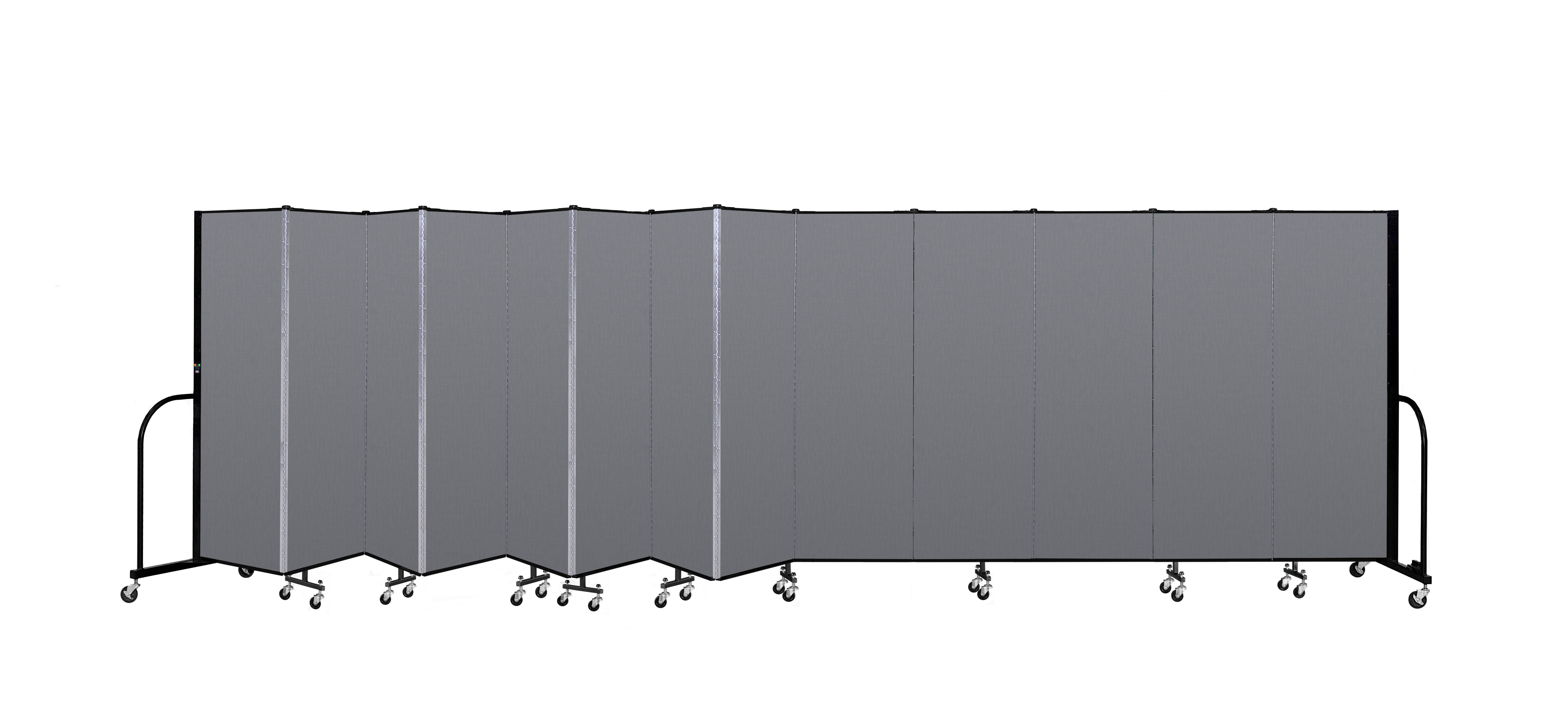 Signature Room Divider - 6'H x 24' 1"L - 13 Panel, Stone, Fabric