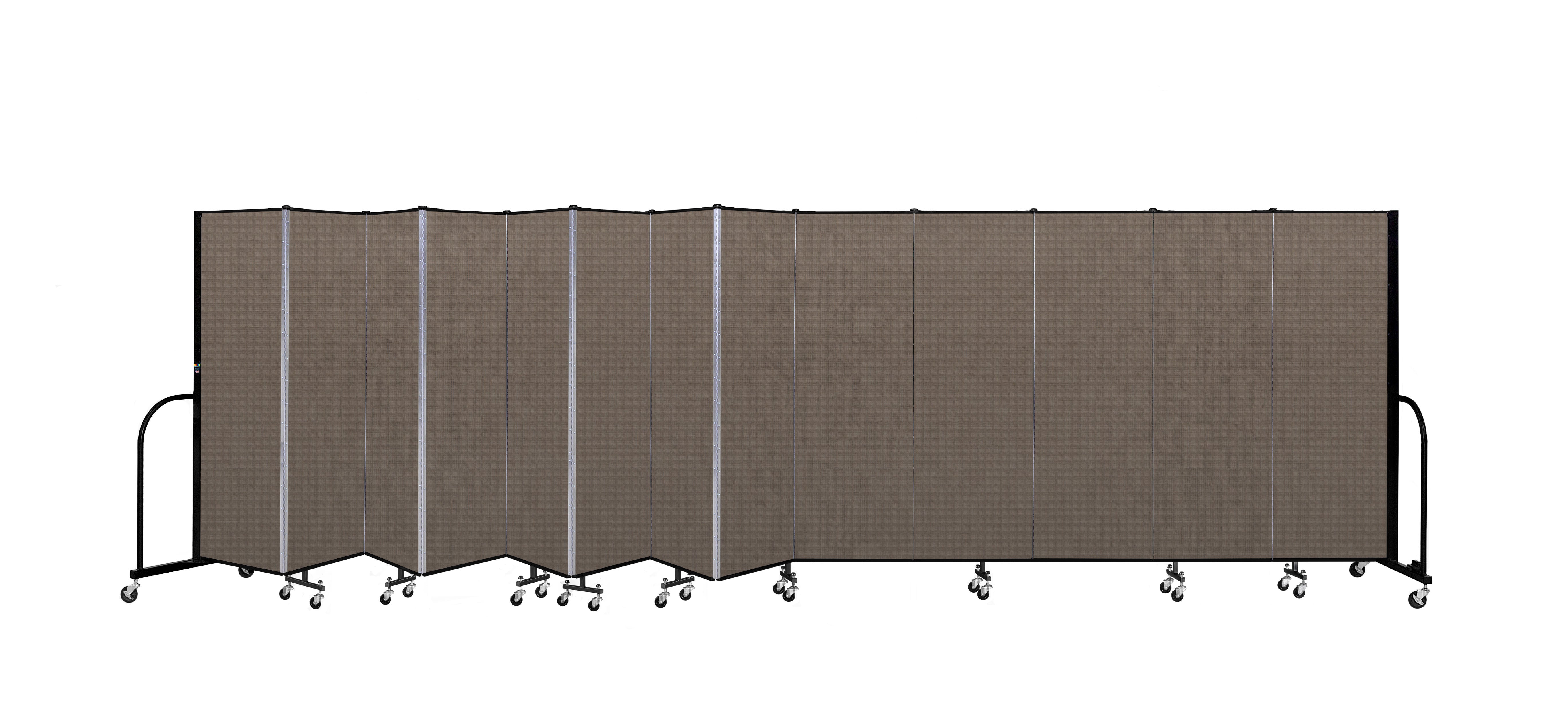 Signature Room Divider - 6'H x 24' 1"L - 13 Panel, Walnut, Fabric