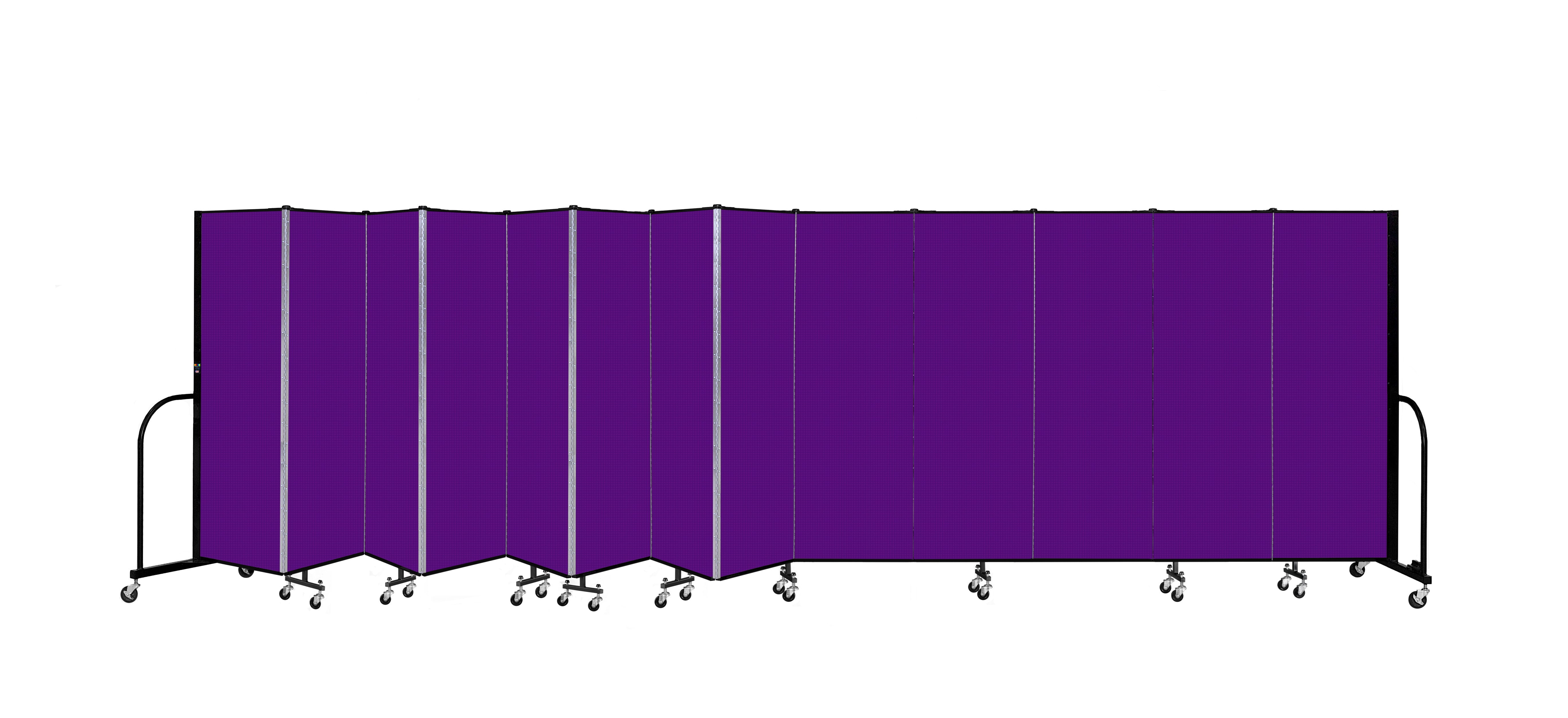 Signature Room Divider - 6'H x 24' 1"L - 13 Panel, Purple, Fabric