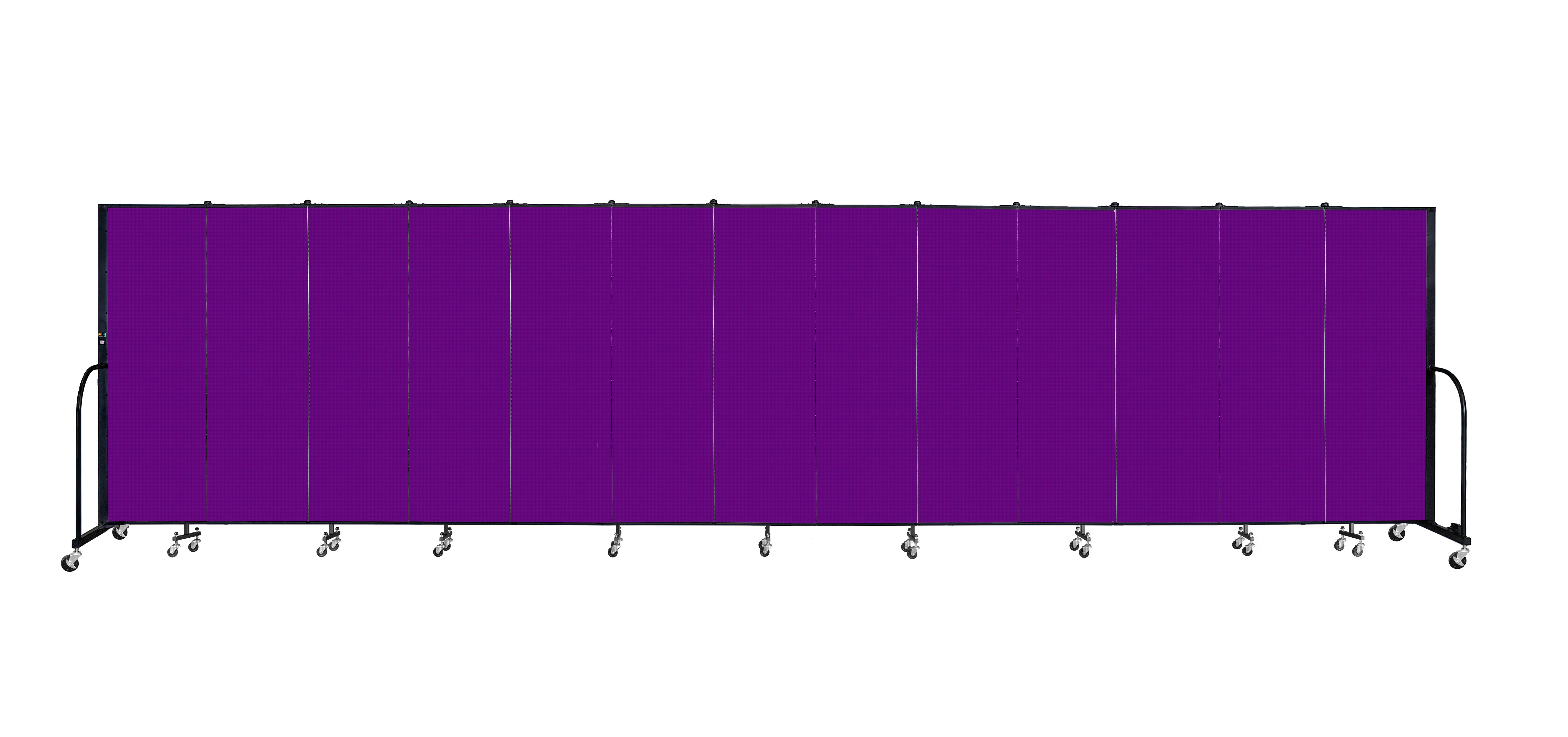 Signature Room Divider - 6'H x 24' 1"L - 13 Panel, Purple, Fabric