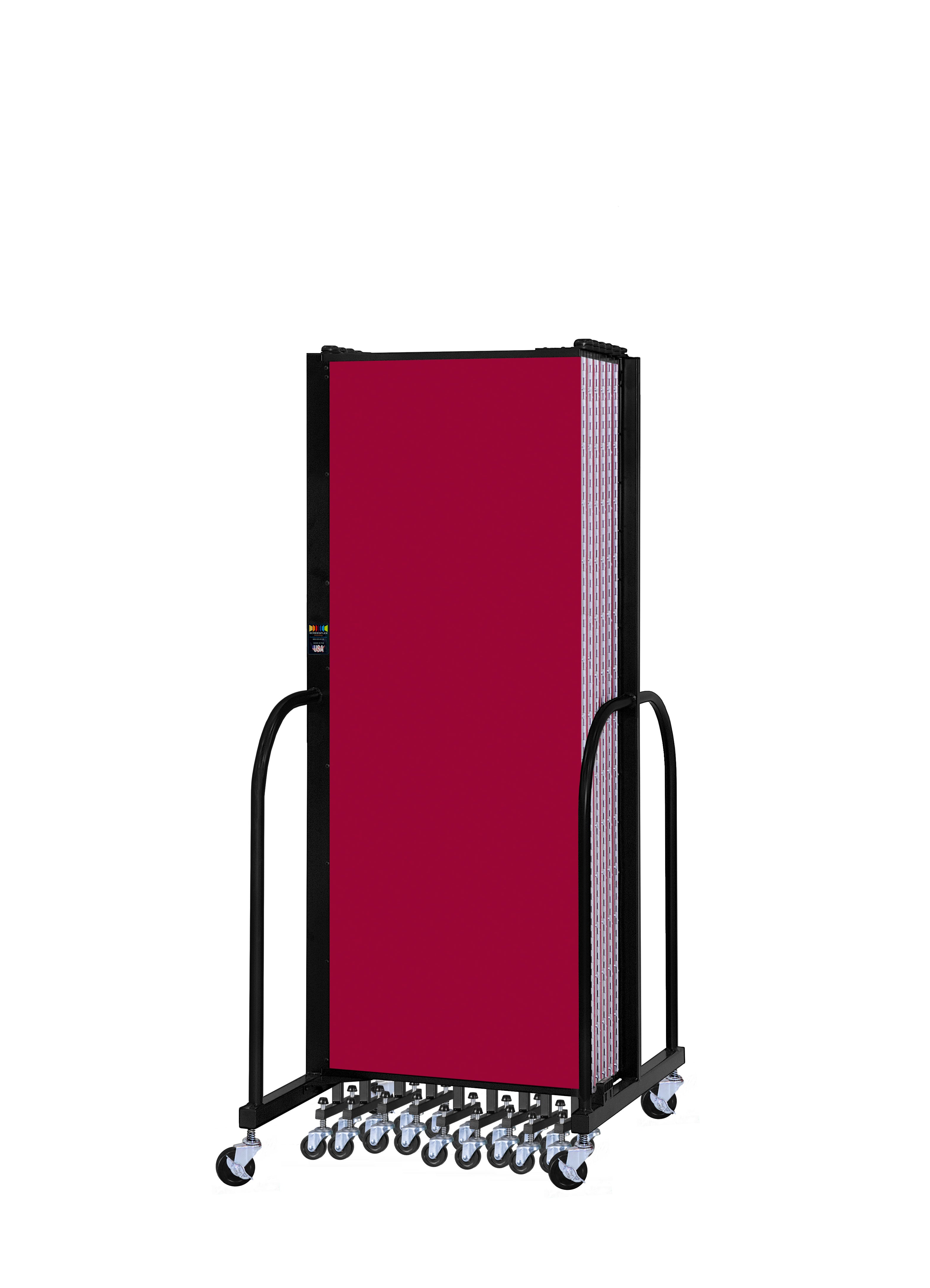 Signature Room Divider - 6'H x 24' 1"L - 13 Panel, Primary Red, Fabric