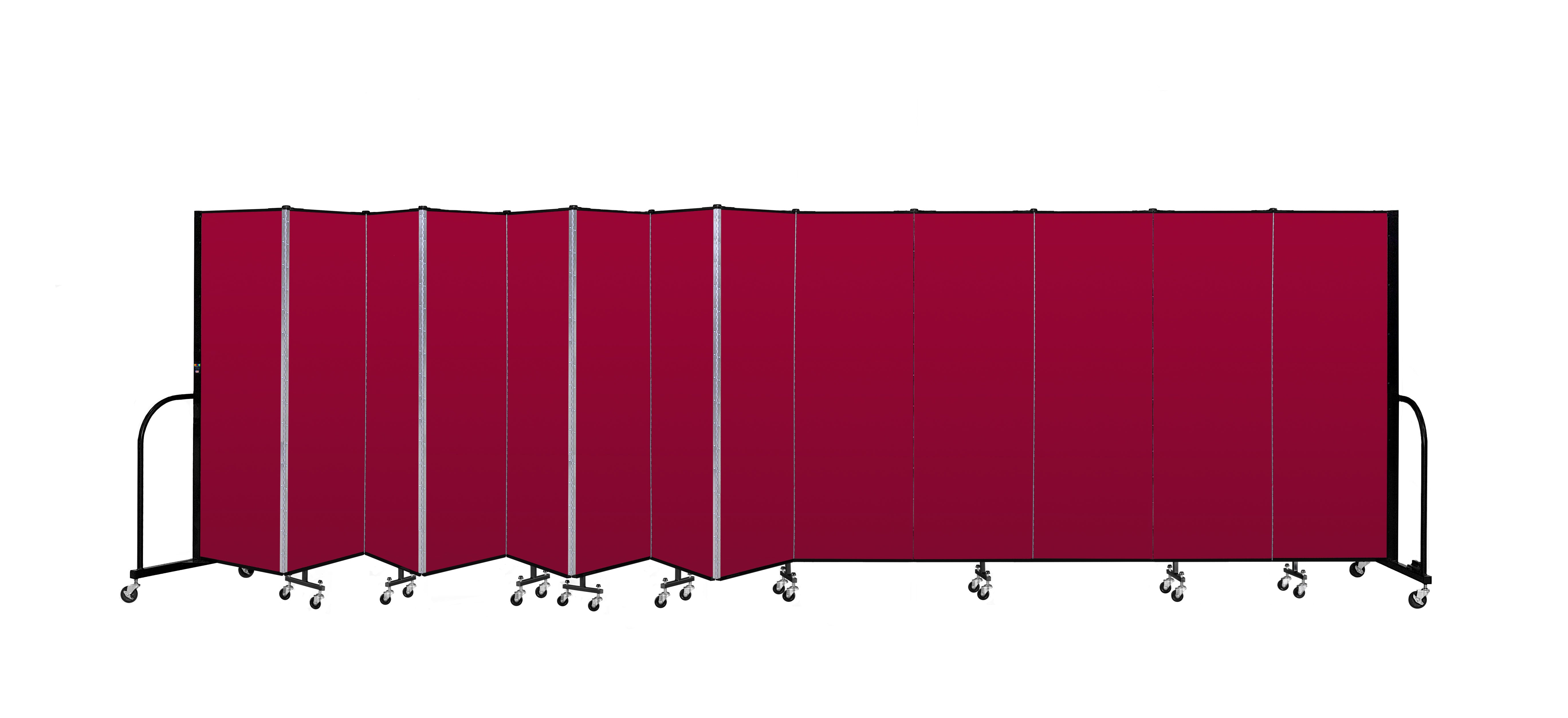 Signature Room Divider - 6'H x 24' 1"L - 13 Panel, Primary Red, Fabric