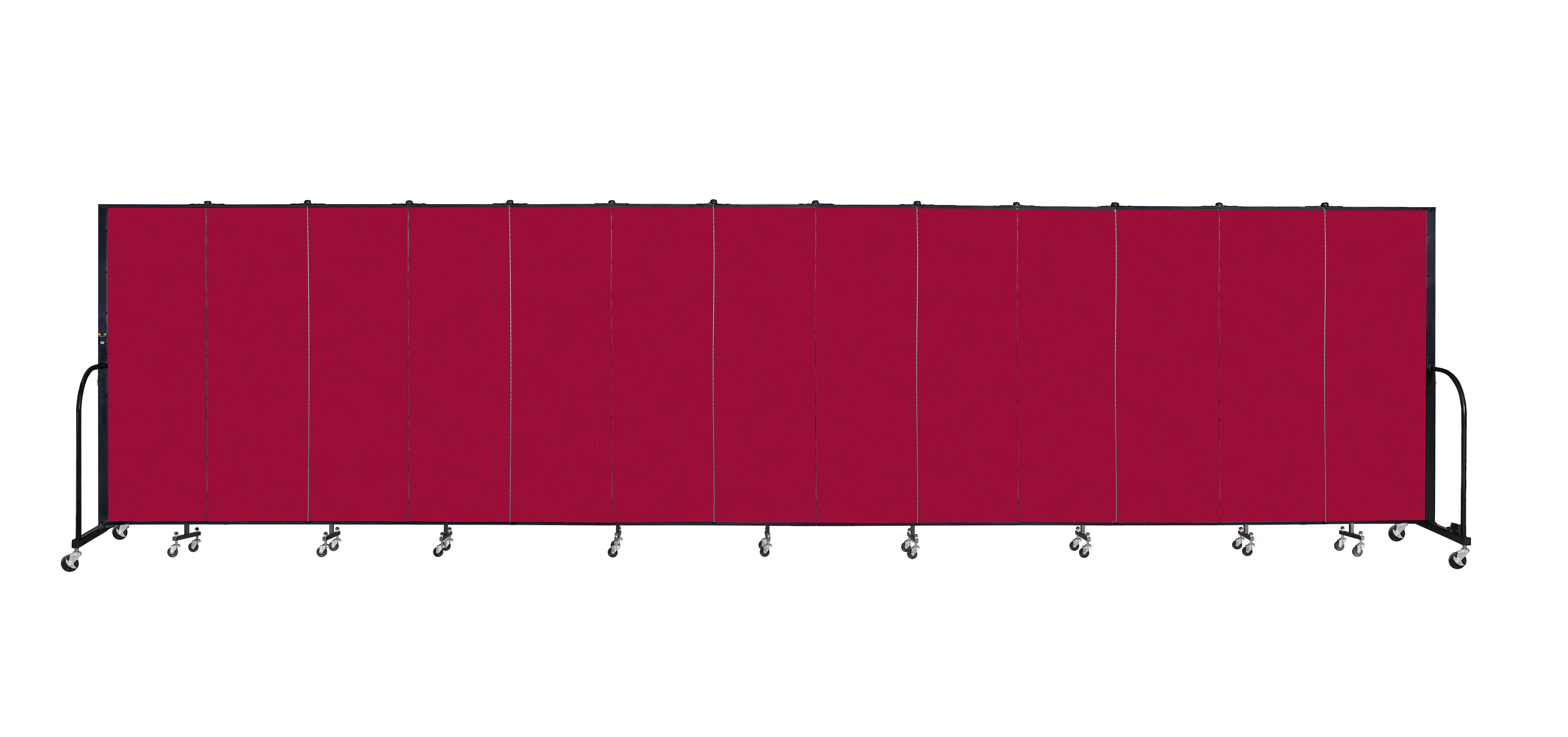 Signature Room Divider - 6'H x 24' 1"L - 13 Panel, Primary Red, Fabric