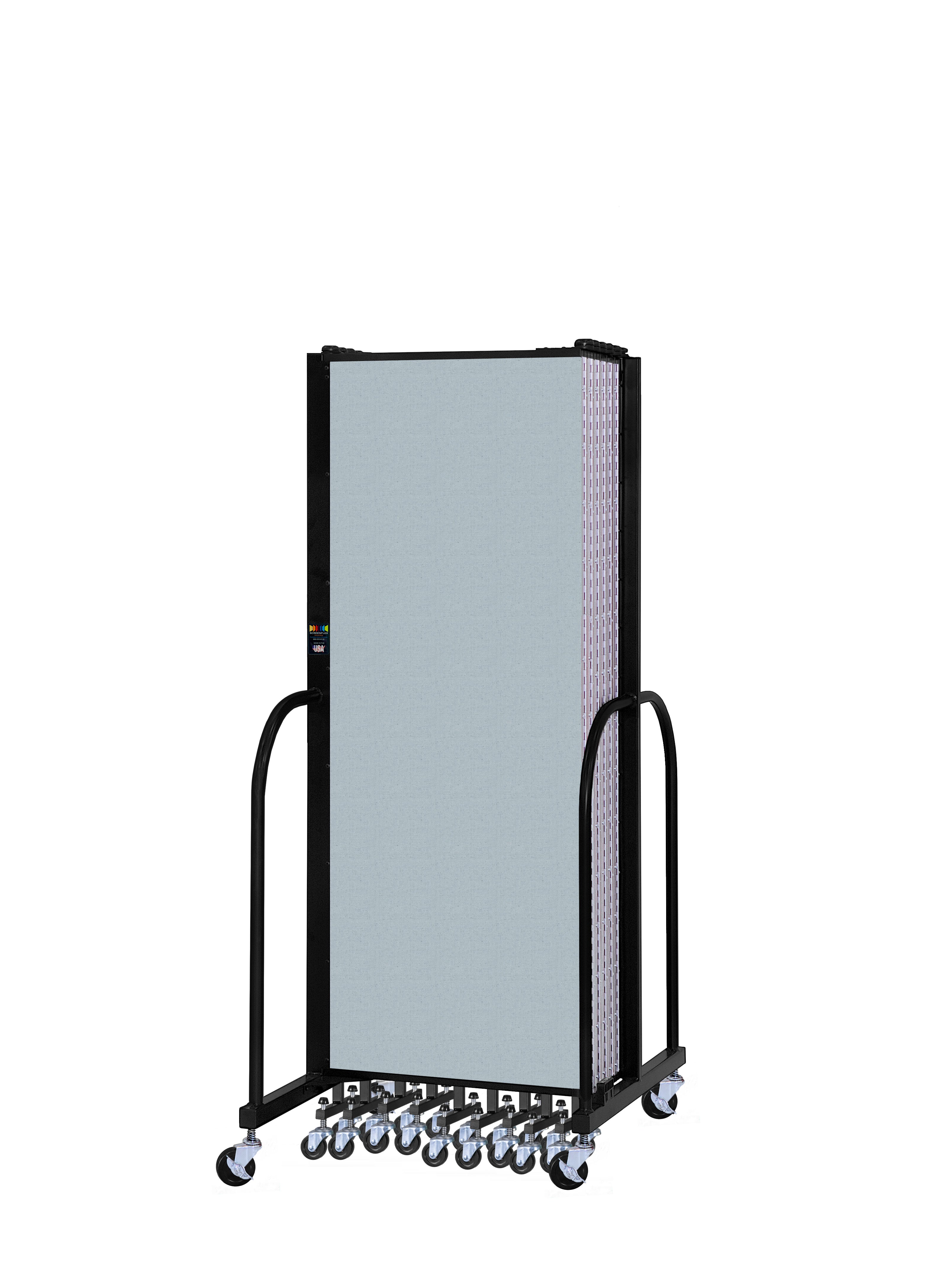 Signature Room Divider - 6'H x 24' 1"L - 13 Panel, Blue Tide, Vinyl