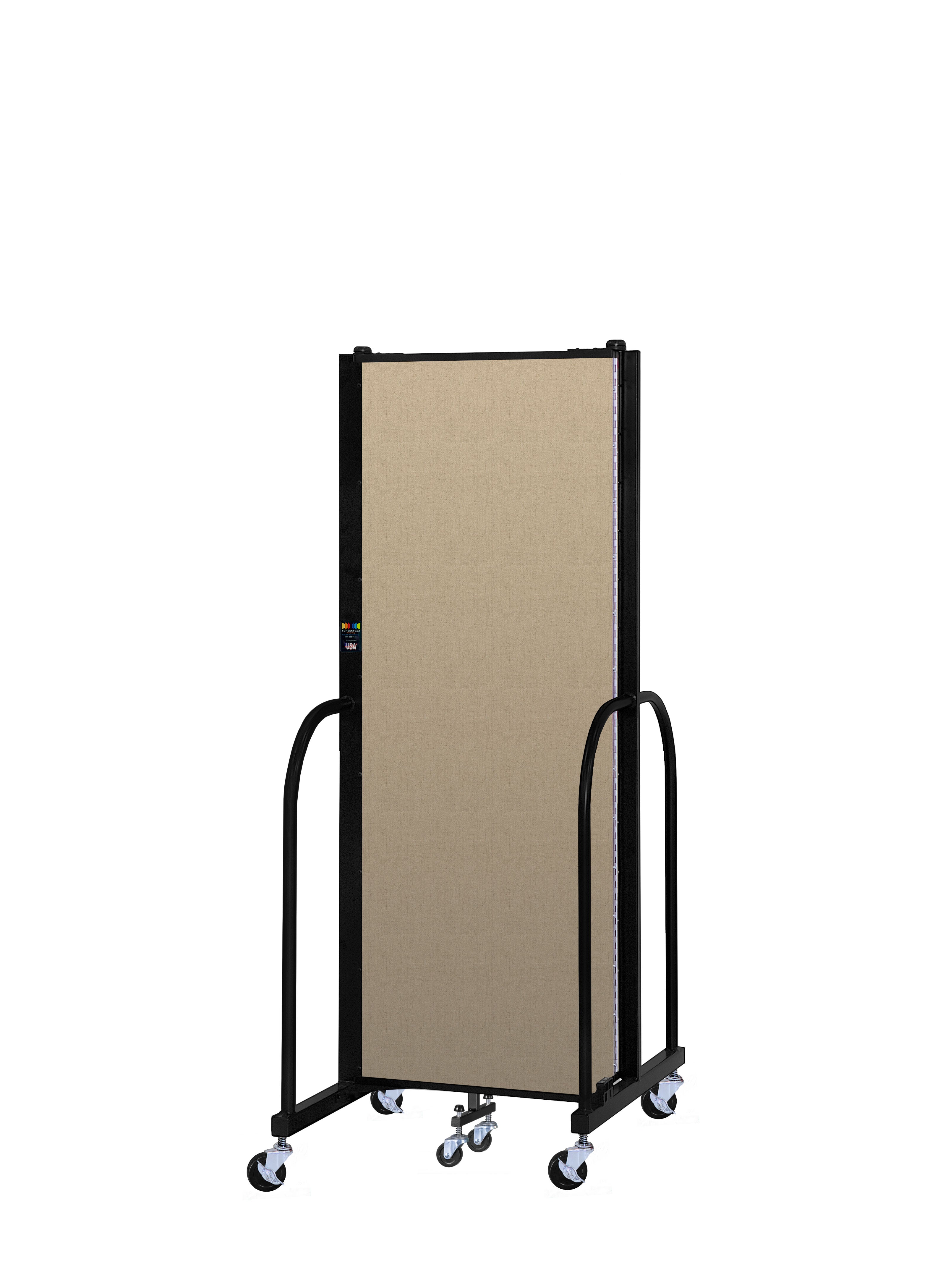 Signature Room Divider - 6'H x 5' 9"L - 3 Panel, Sandalwood, Vinyl