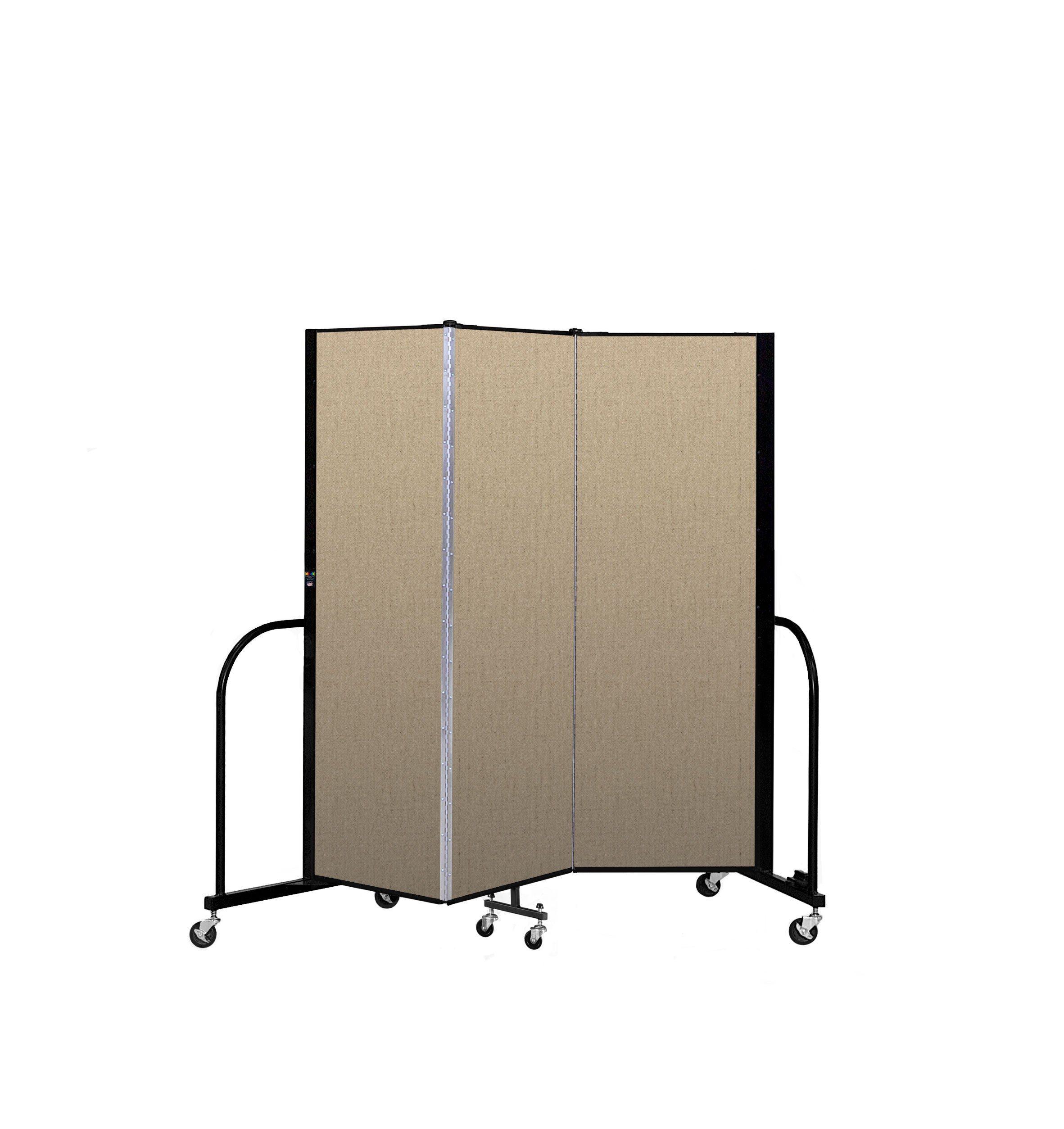 Signature Room Divider - 6'H x 5' 9"L - 3 Panel, Sandalwood, Vinyl