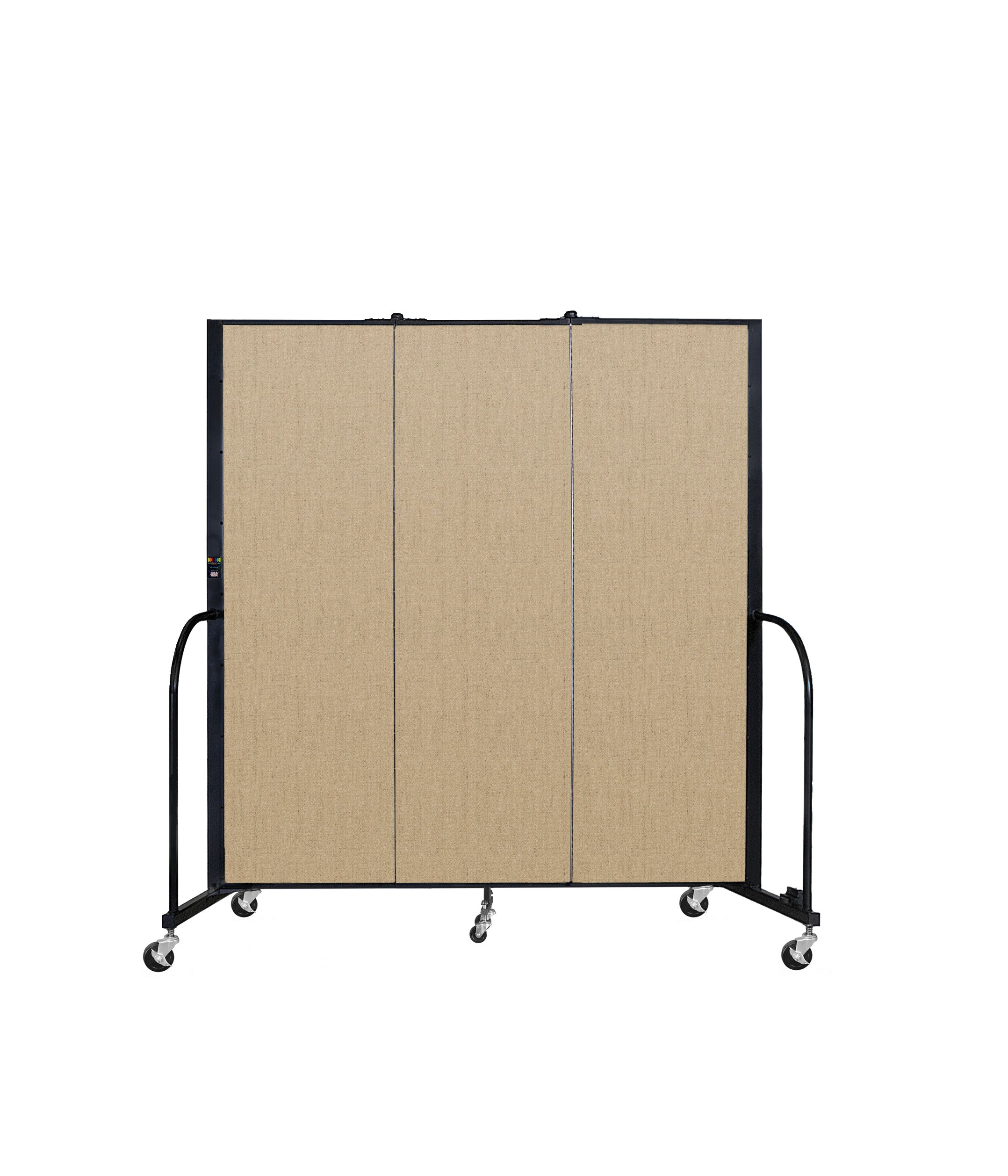 Signature Room Divider - 6'H x 5' 9"L - 3 Panel, Sandalwood, Vinyl