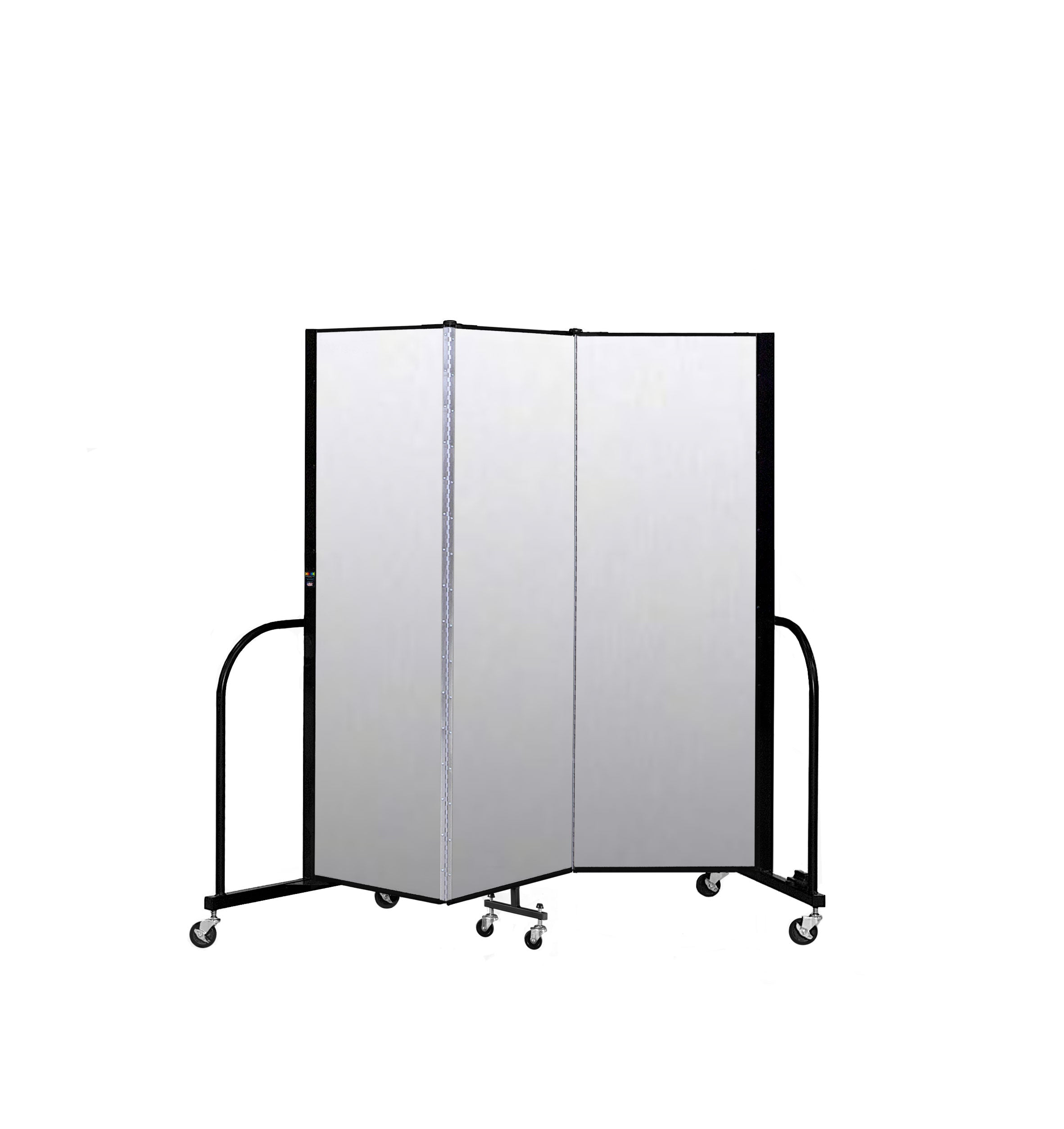 Signature Room Divider - 6'H x 5' 9"L - 3 Panel, Ice, Vinyl