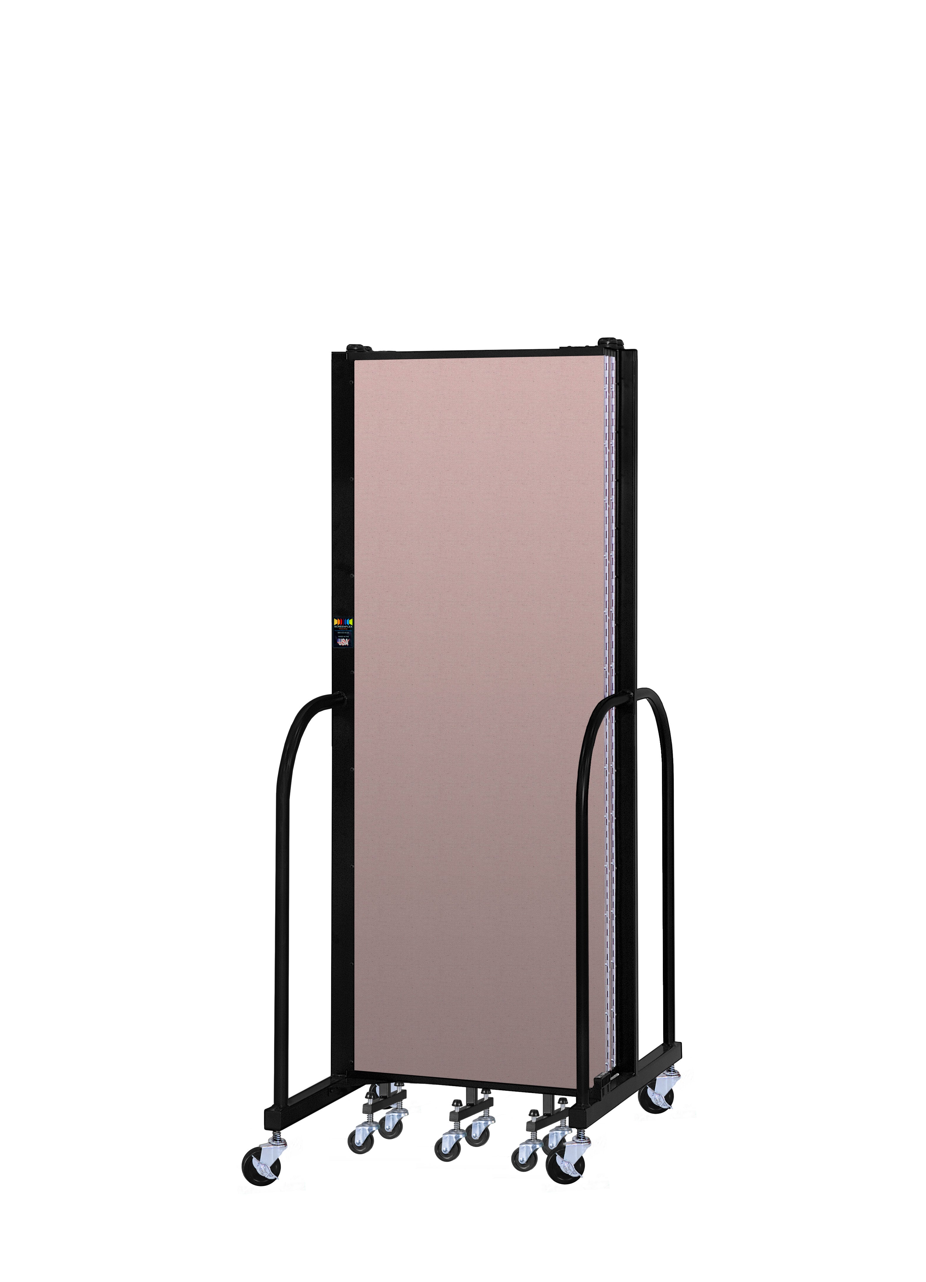 Signature Room Divider - 6'H x 9' 5"L - 5 Panel, Rasberry, Vinyl