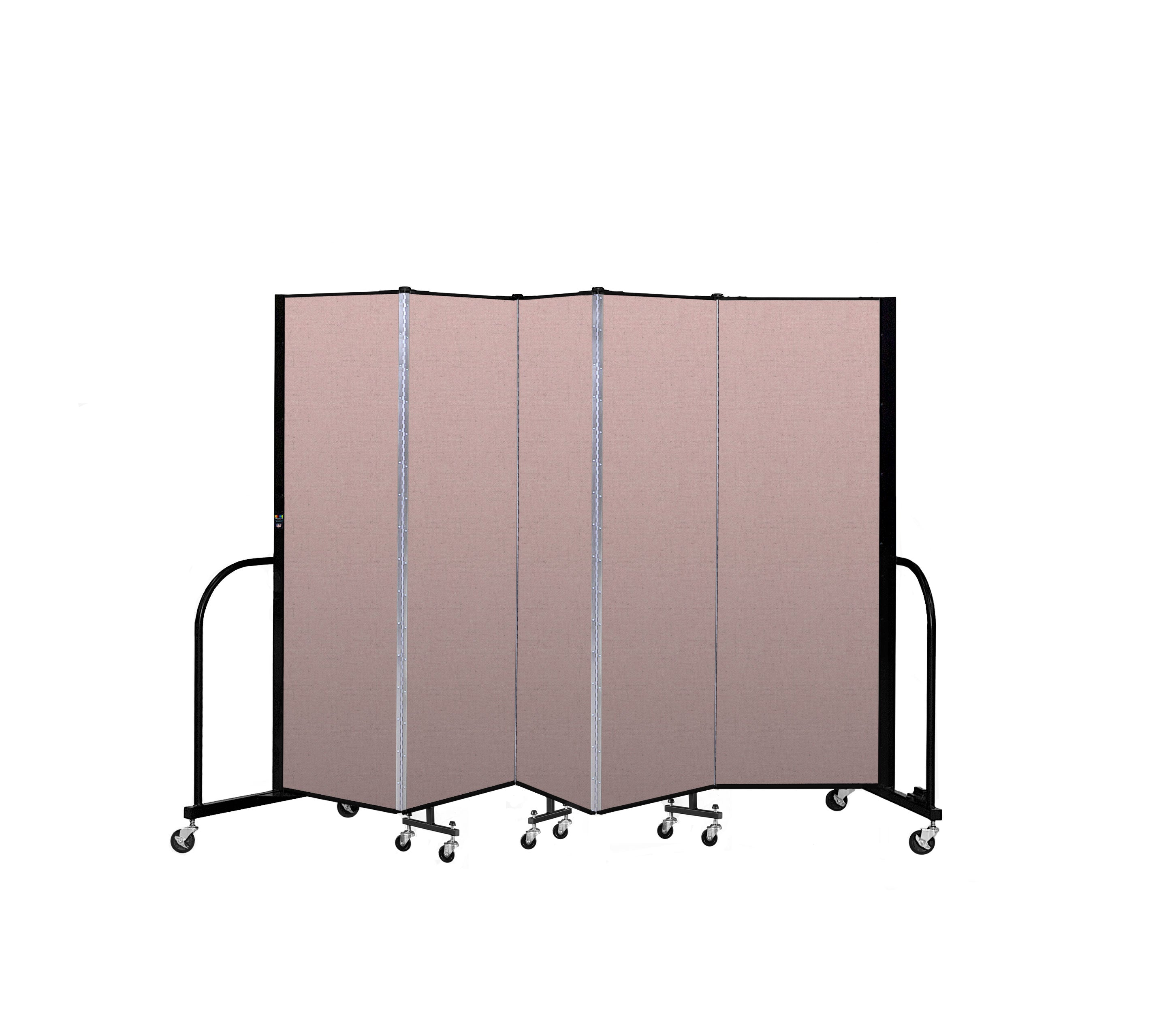 Signature Room Divider - 6'H x 9' 5"L - 5 Panel, Rasberry, Vinyl
