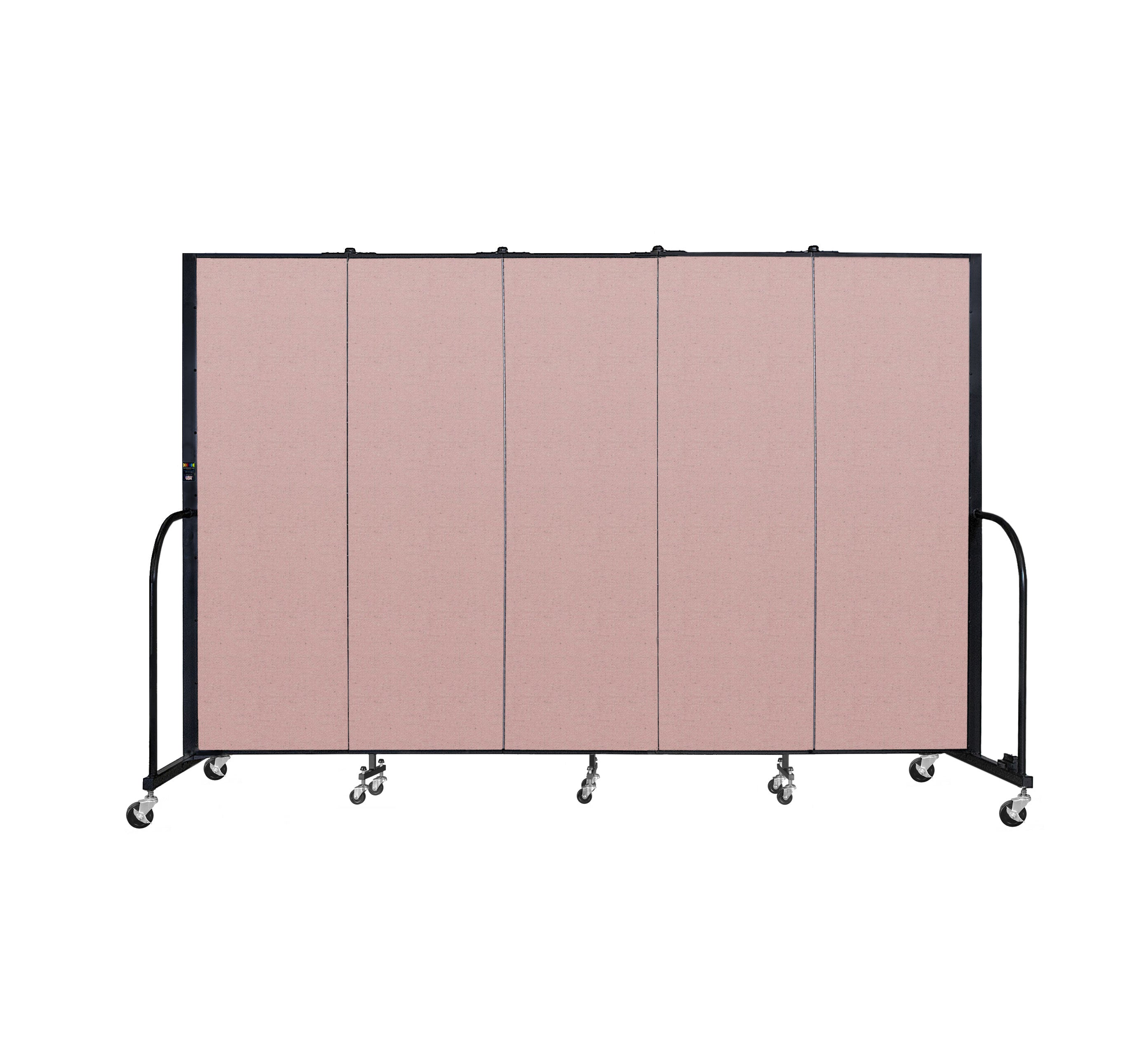 Signature Room Divider - 6'H x 9' 5"L - 5 Panel, Rasberry, Vinyl
