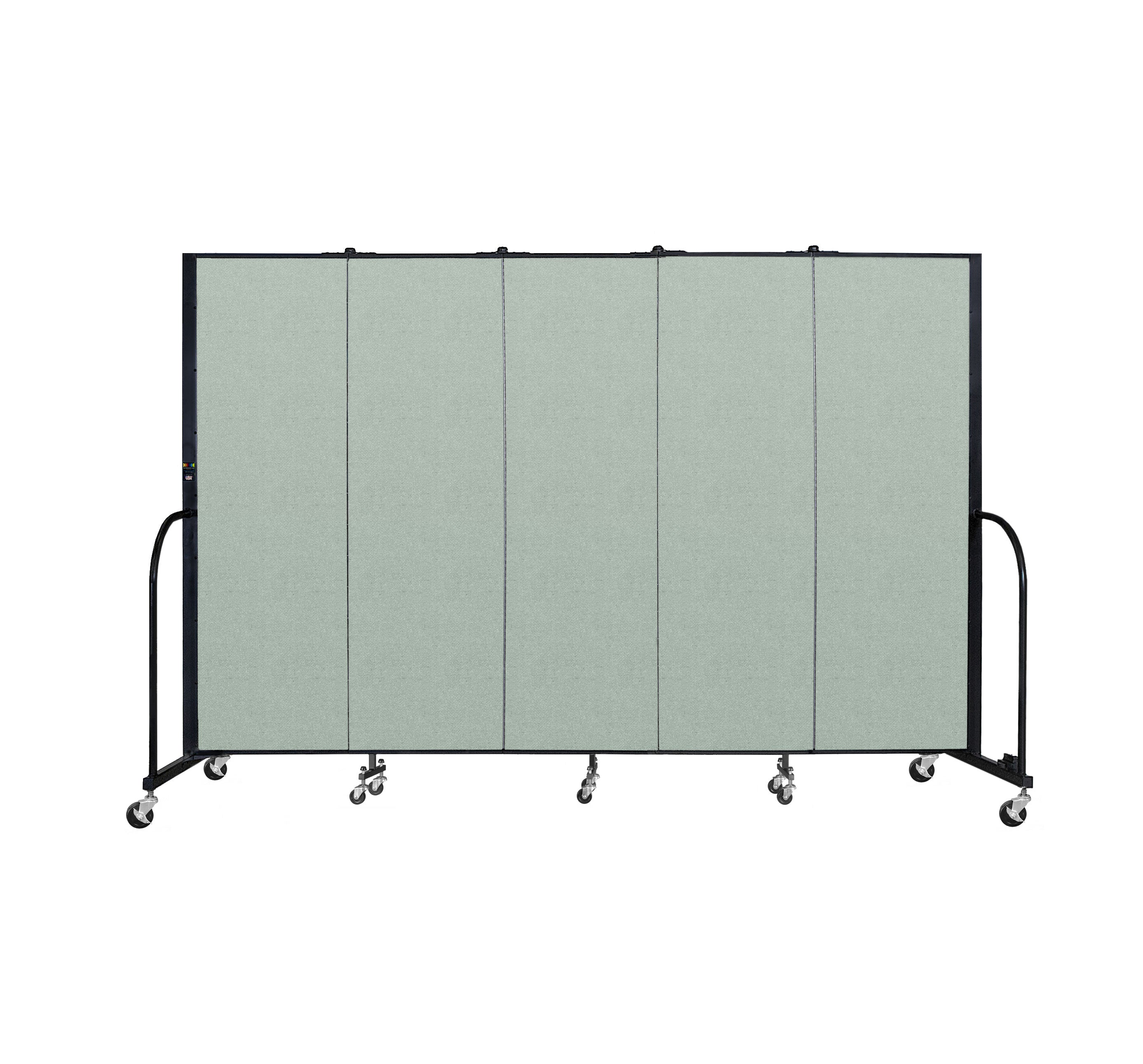 Signature Room Divider - 6'H x 9' 5"L - 5 Panel, Mint, Vinyl